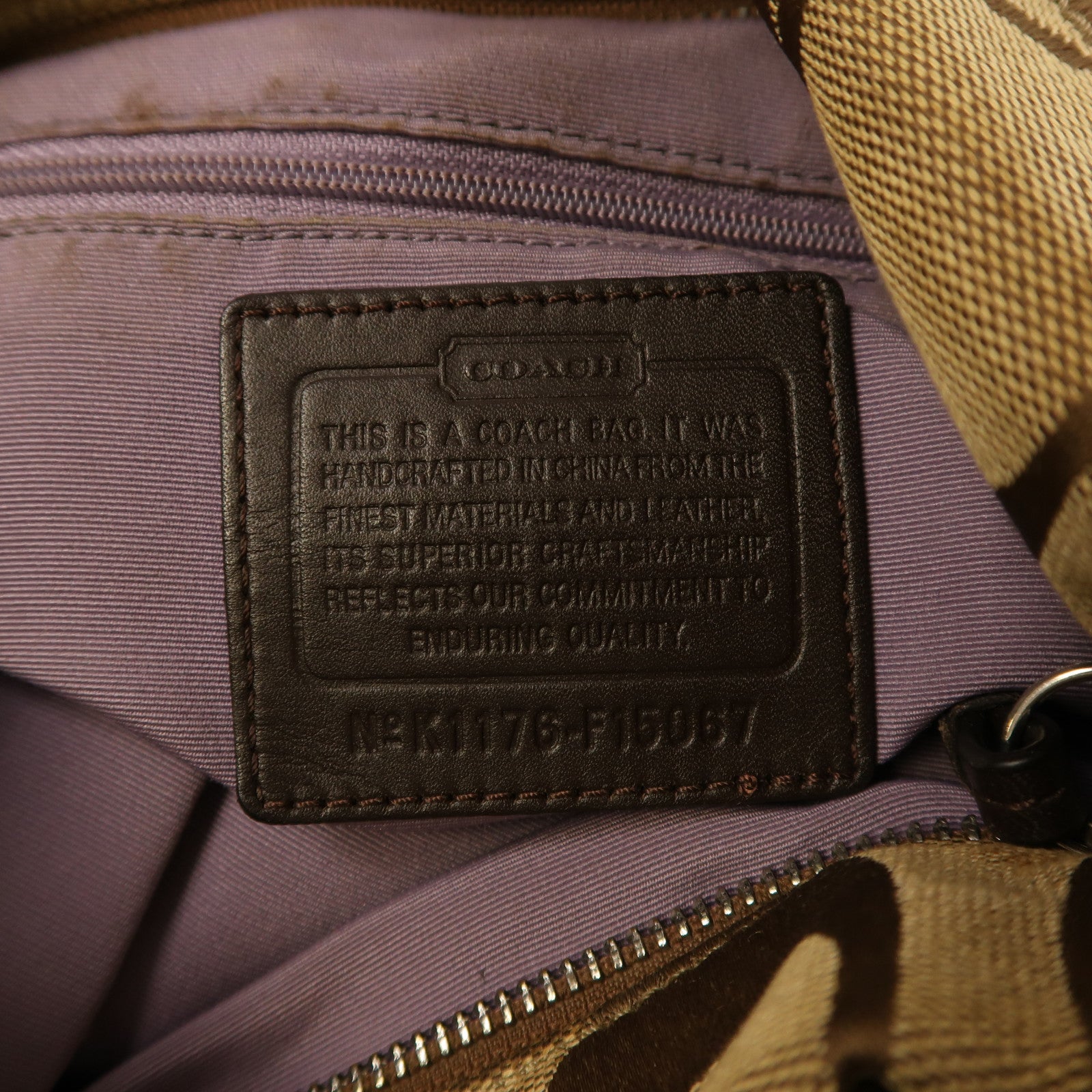 COACH 帆布Shoulder Bag銀扣肩背袋啡色