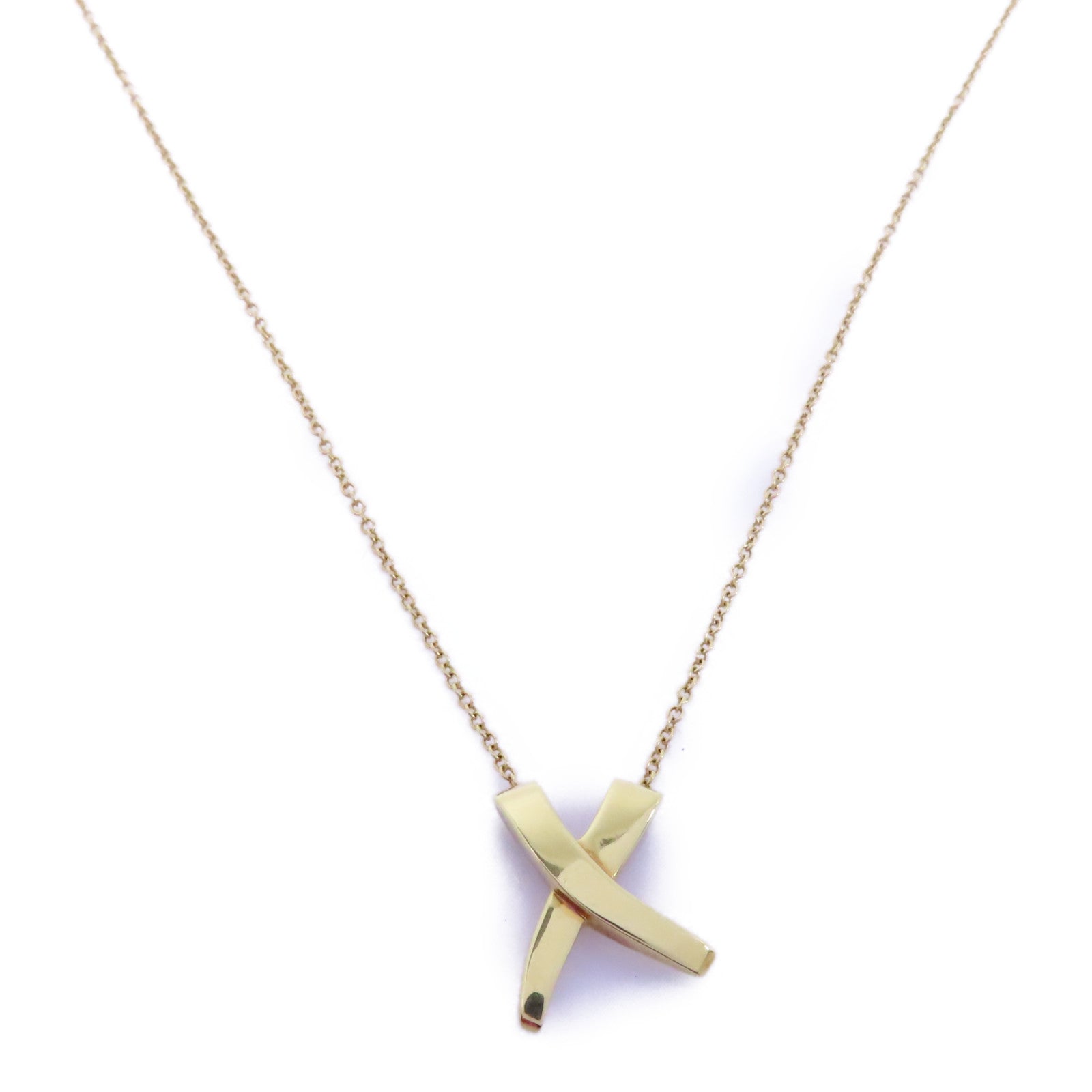 TIFFANY＆CO 18K黃金X Pendant項鍊