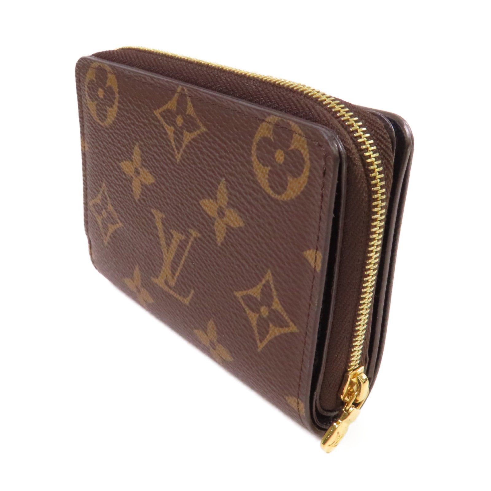 LOUIS VUITTON Monogram Lou Wallet金扣迷你錢包啡色