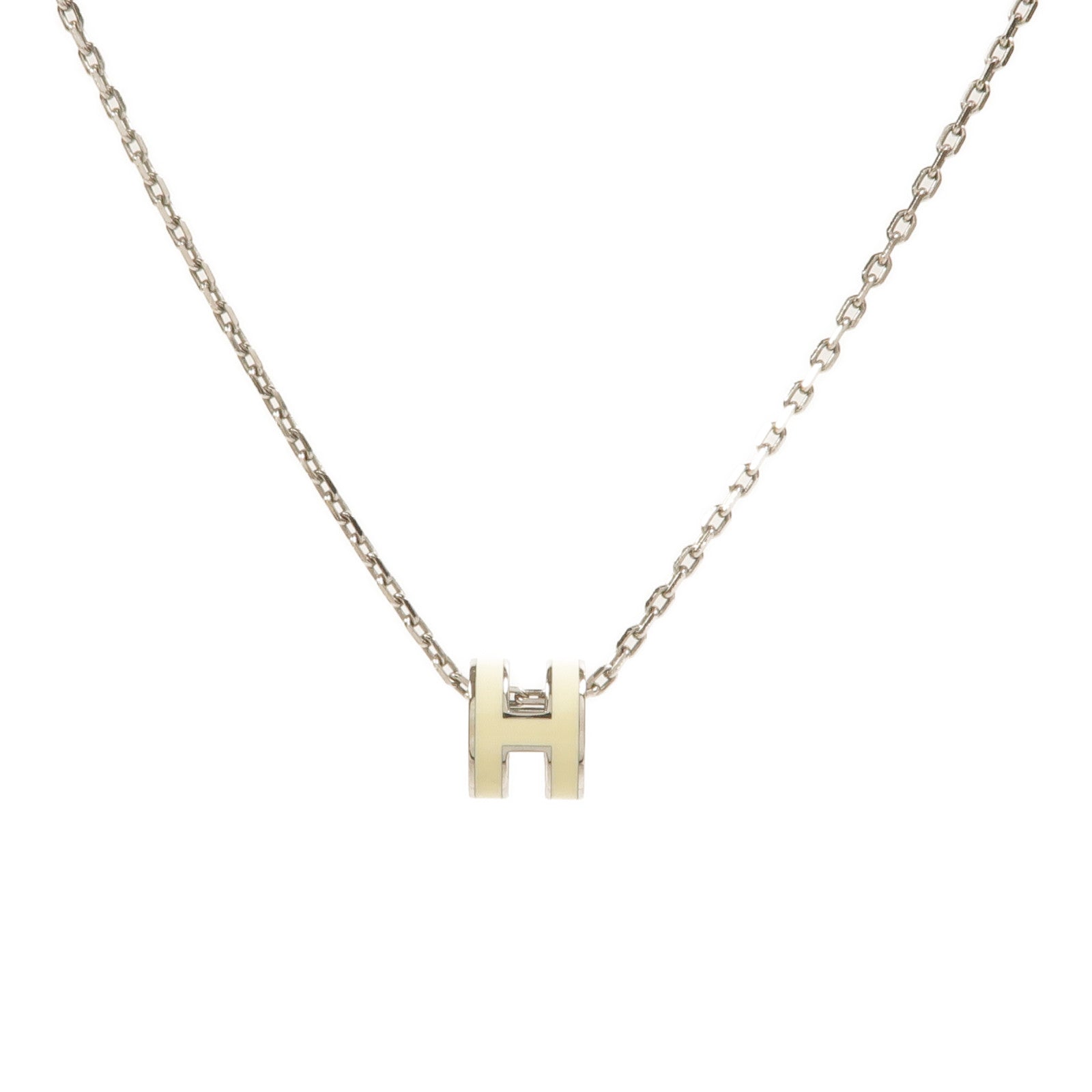 HERMES 金屬Mini Pop H項鍊Blanc