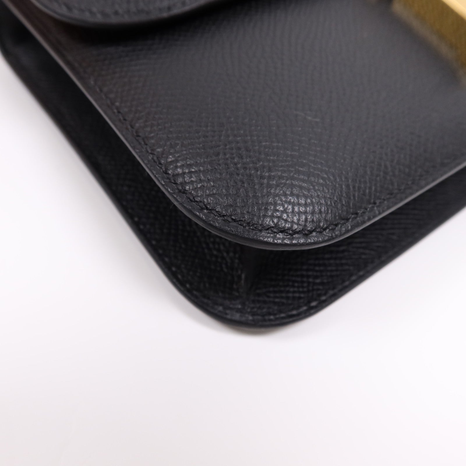 HERMES Epsom皮革Constance Elan金扣肩背袋Noir