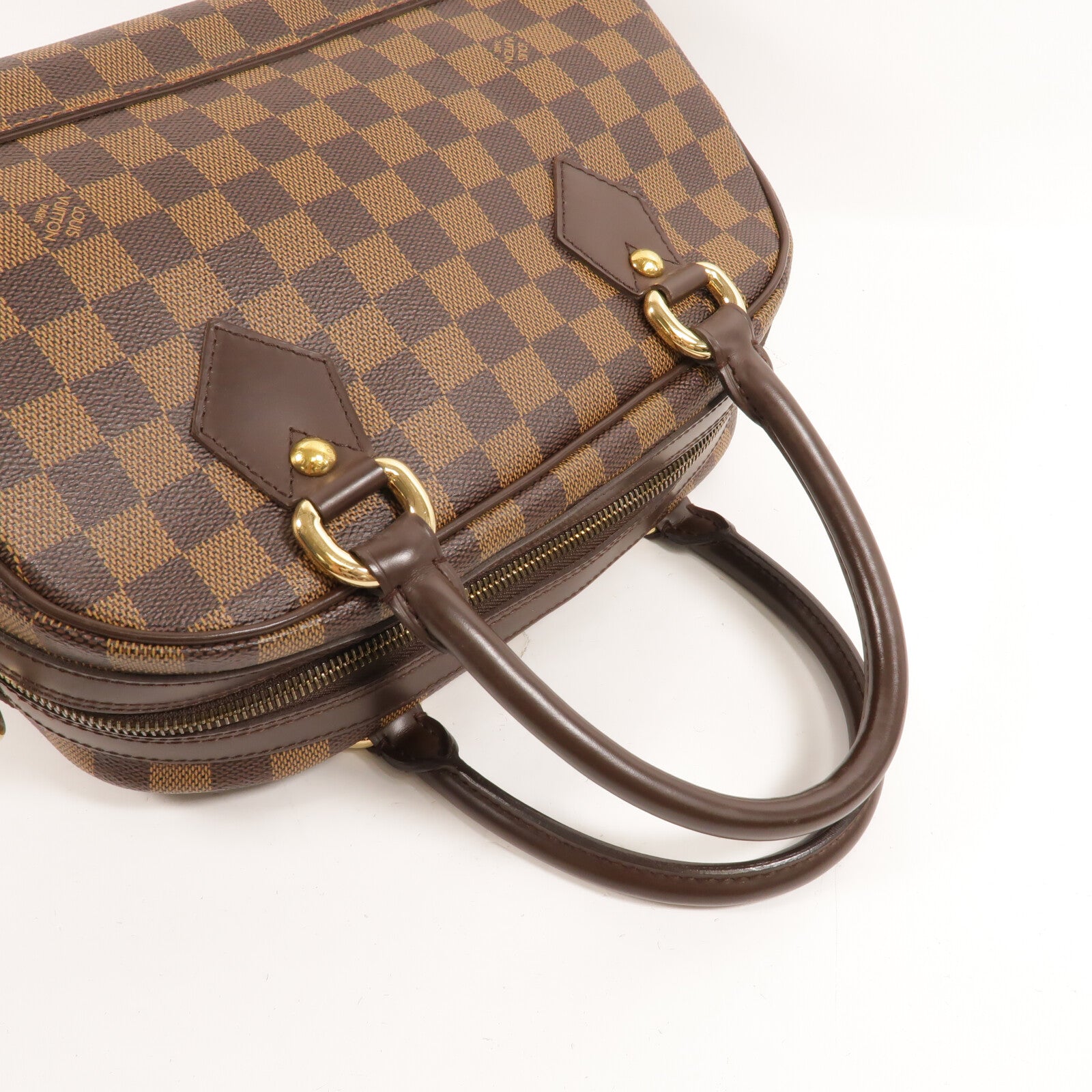 LOUIS VUITTON Damier Duomo金扣手挽袋棕色