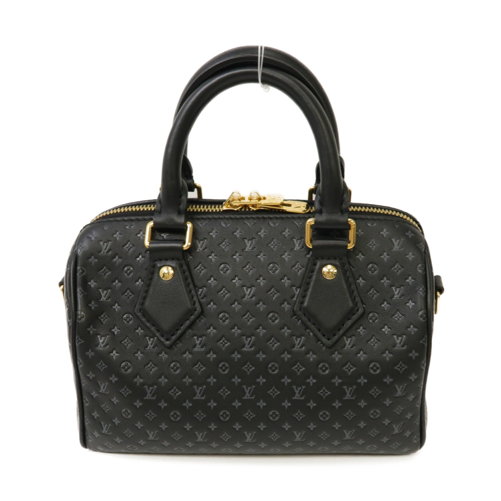 LOUIS VUITTON Nanogram Speedy Bandouliere 20金扣手挽肩背兩用袋黒色