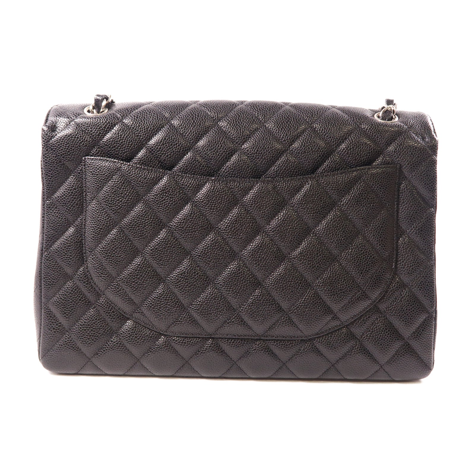 CHANEL 牛皮皮革Maxi Classic銀扣肩背袋