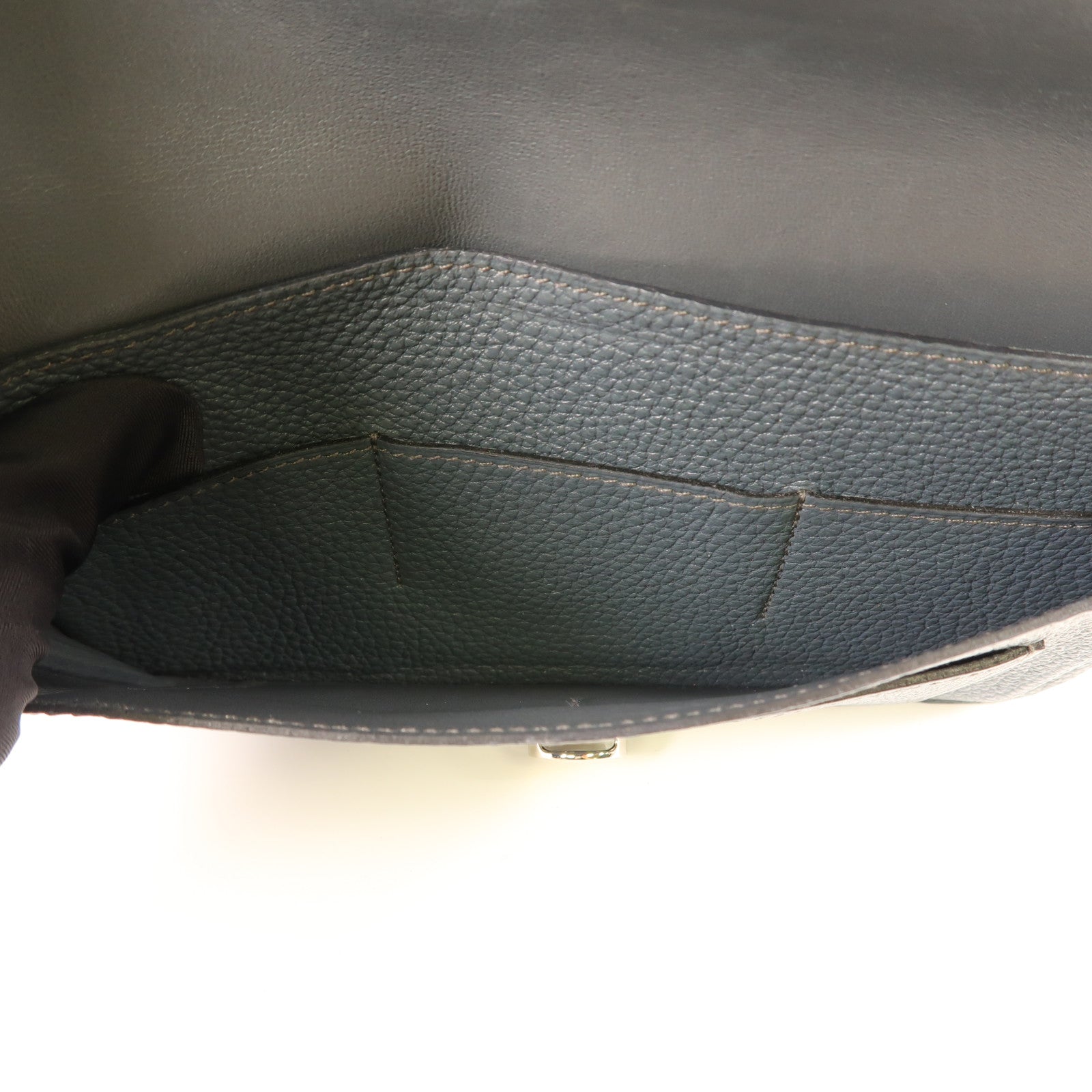 HERMES PHW Dogon GM Long Wallet Togo Leather Grey