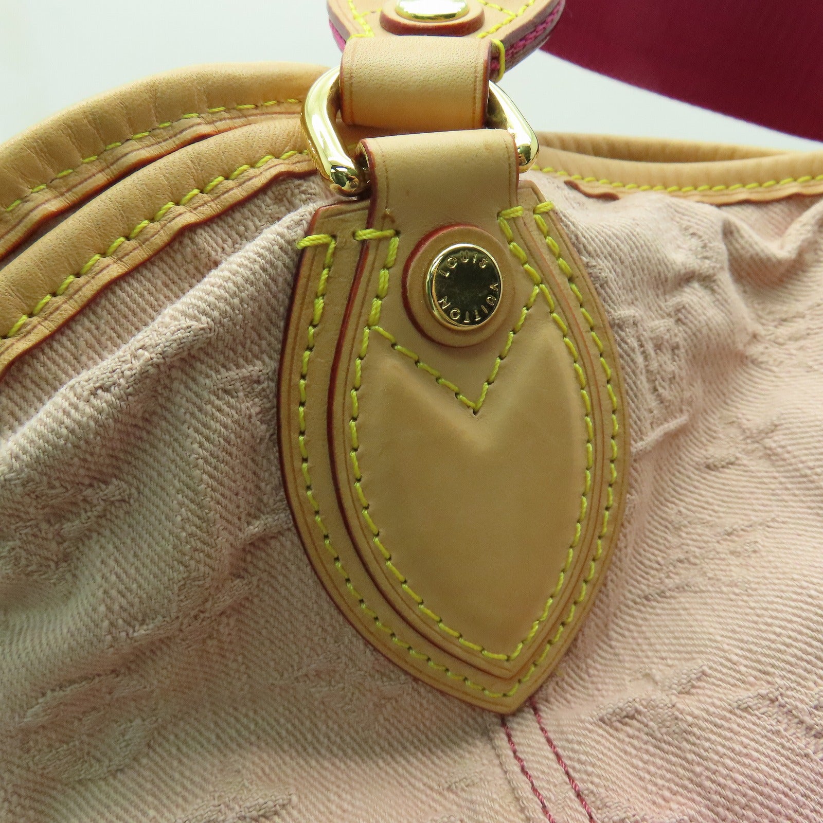 LOUIS VUITTON 【清倉大減價】牛仔布Sunbeam金扣肩背袋粉紅色