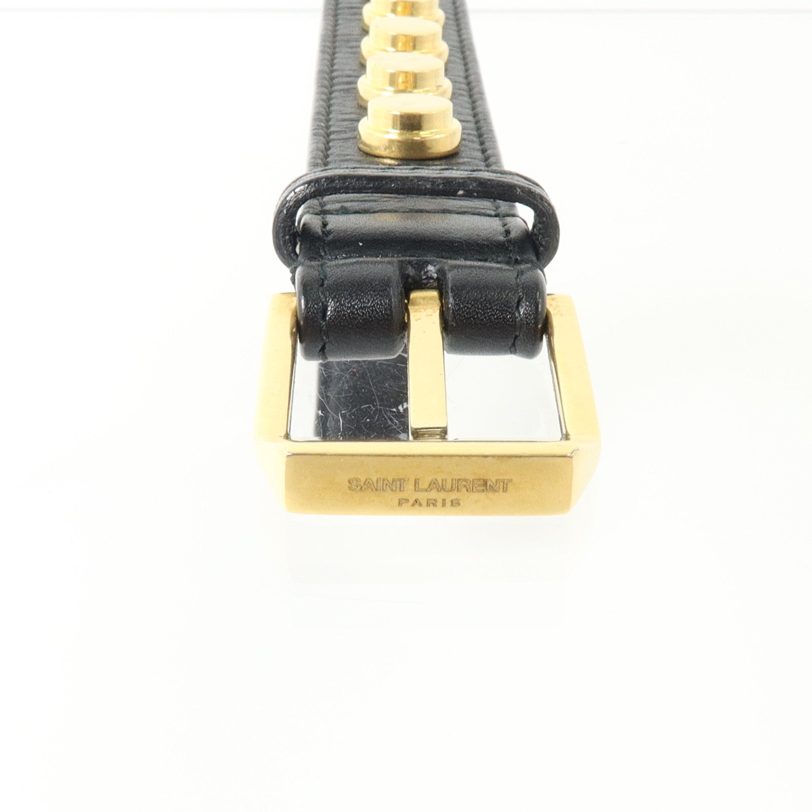 SAINT LAURENT 牛皮皮革/金屬Studded De Force Bracelet手鏈