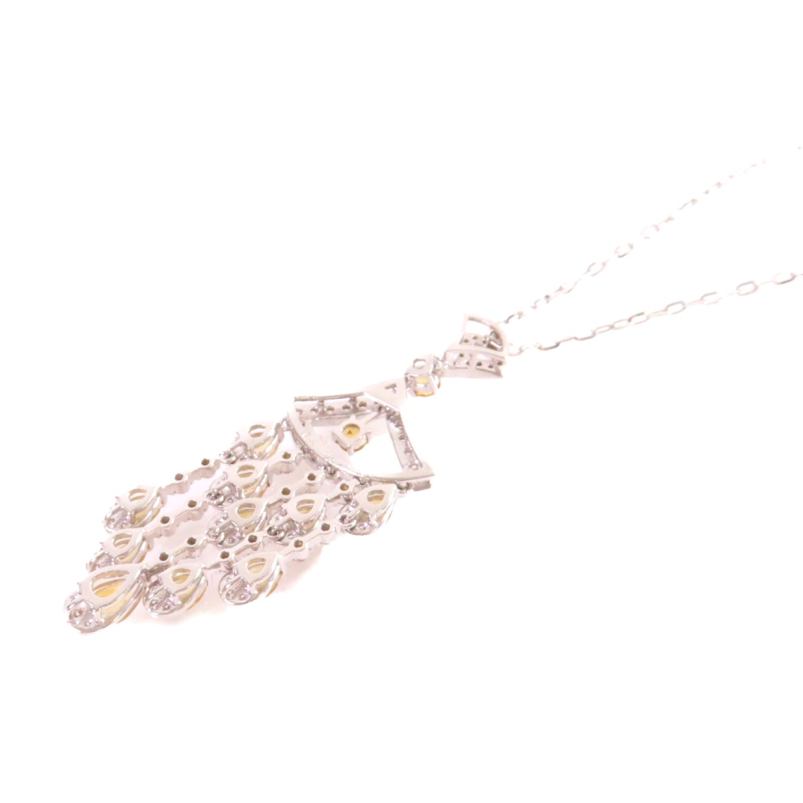 JEWELRY 18K白金/1.83ct黃色寶石/0.75ct鑚石Color Stone Diamond Necklace項鍊