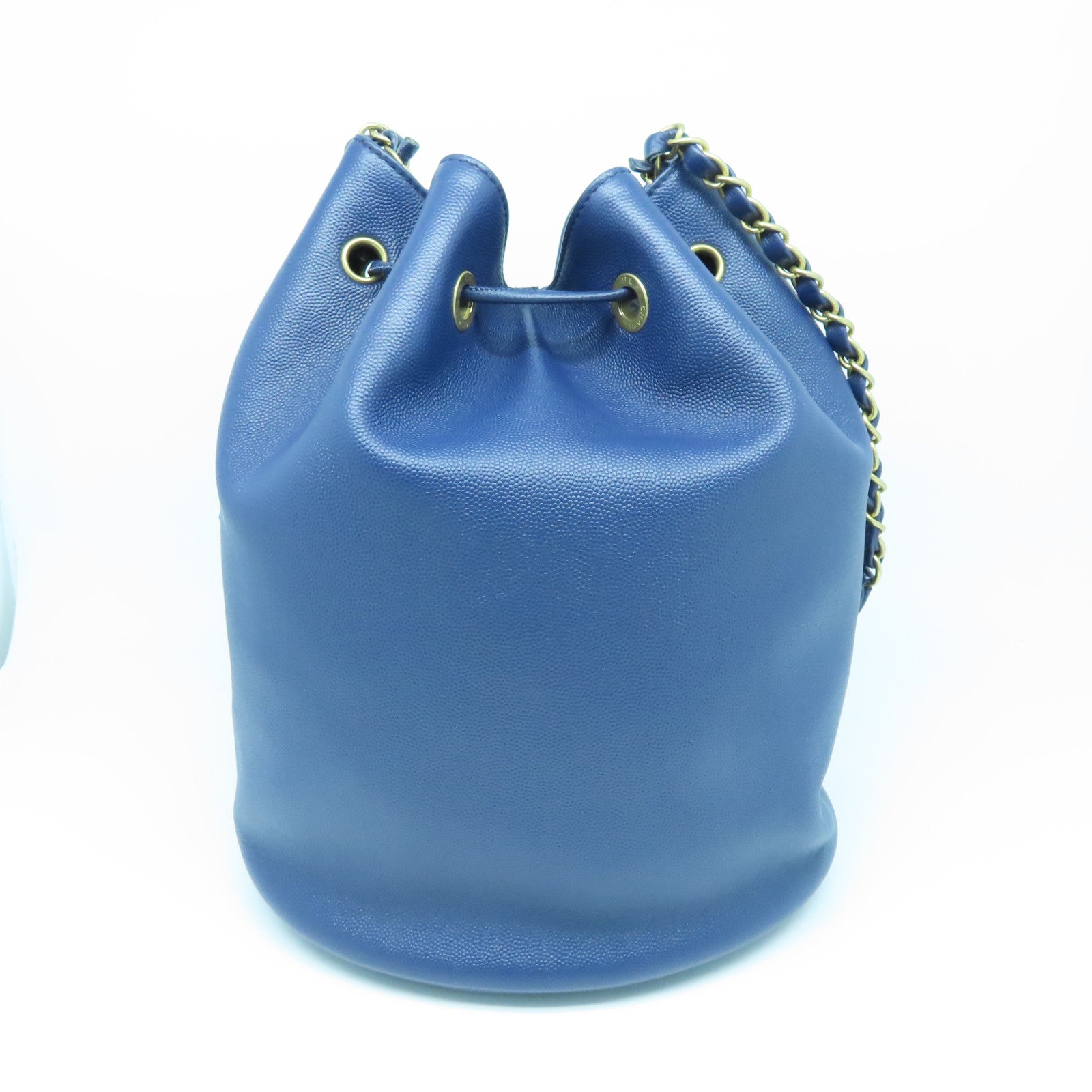 CHANEL 【清倉大減價】Caviar皮革Chain Shoulder Bag金扣鏈帶肩背袋藍色