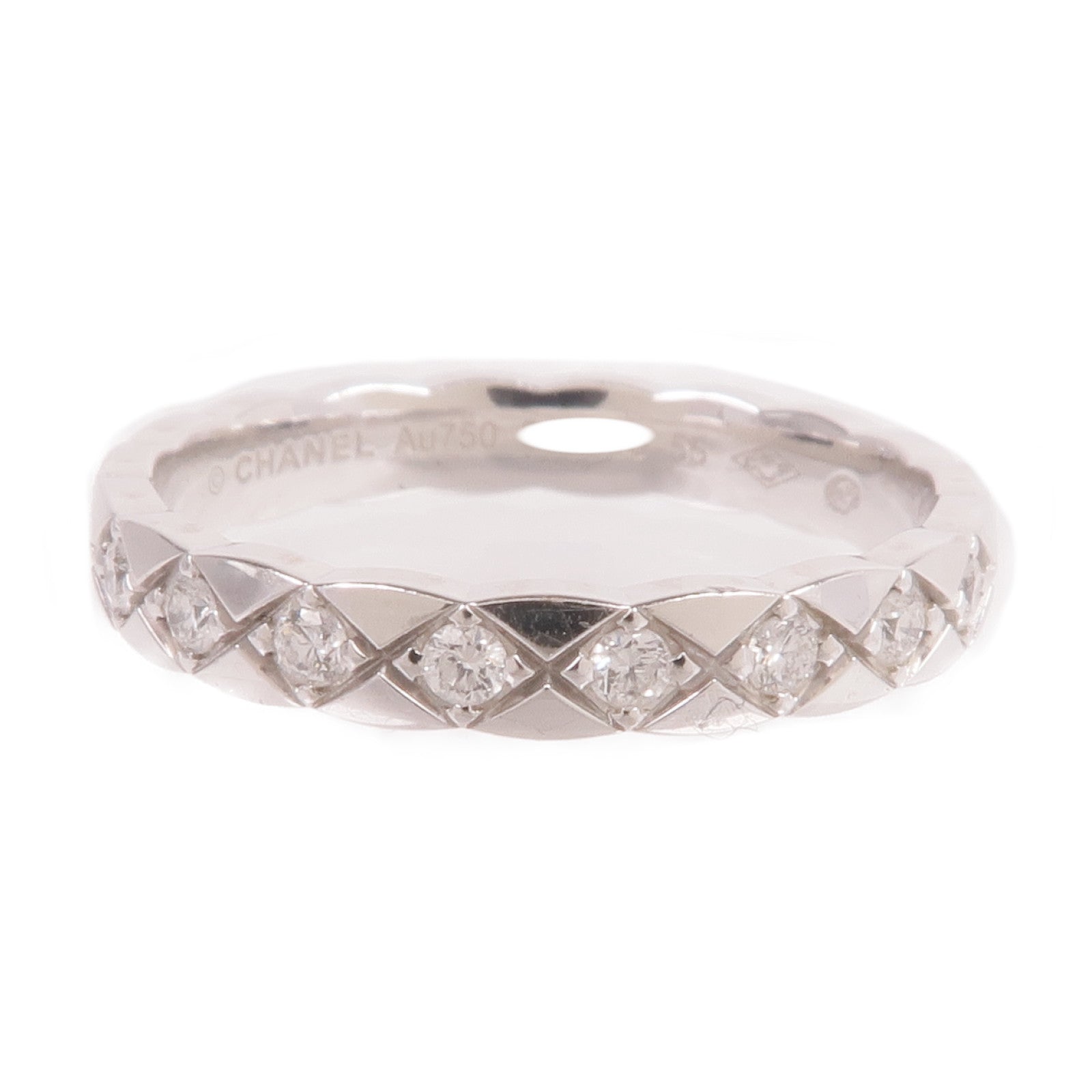 CHANEL 18K白金Coco Crush Diamond Ring鑽石戒指Chanel#55/US#7.25