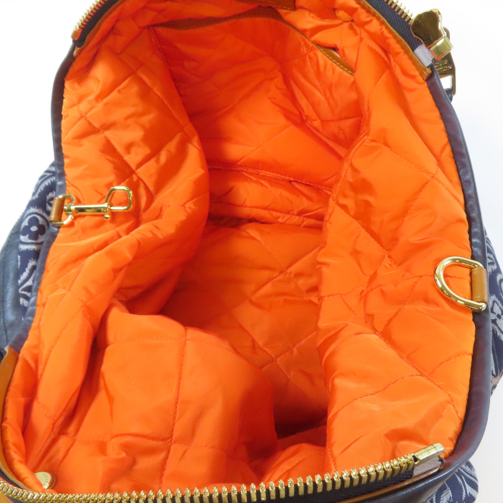 LOUIS VUITTON 【激減優惠】帆布/皮革Aviator Shoulder Bag金扣手挽肩背兩用袋深藍色/啡色