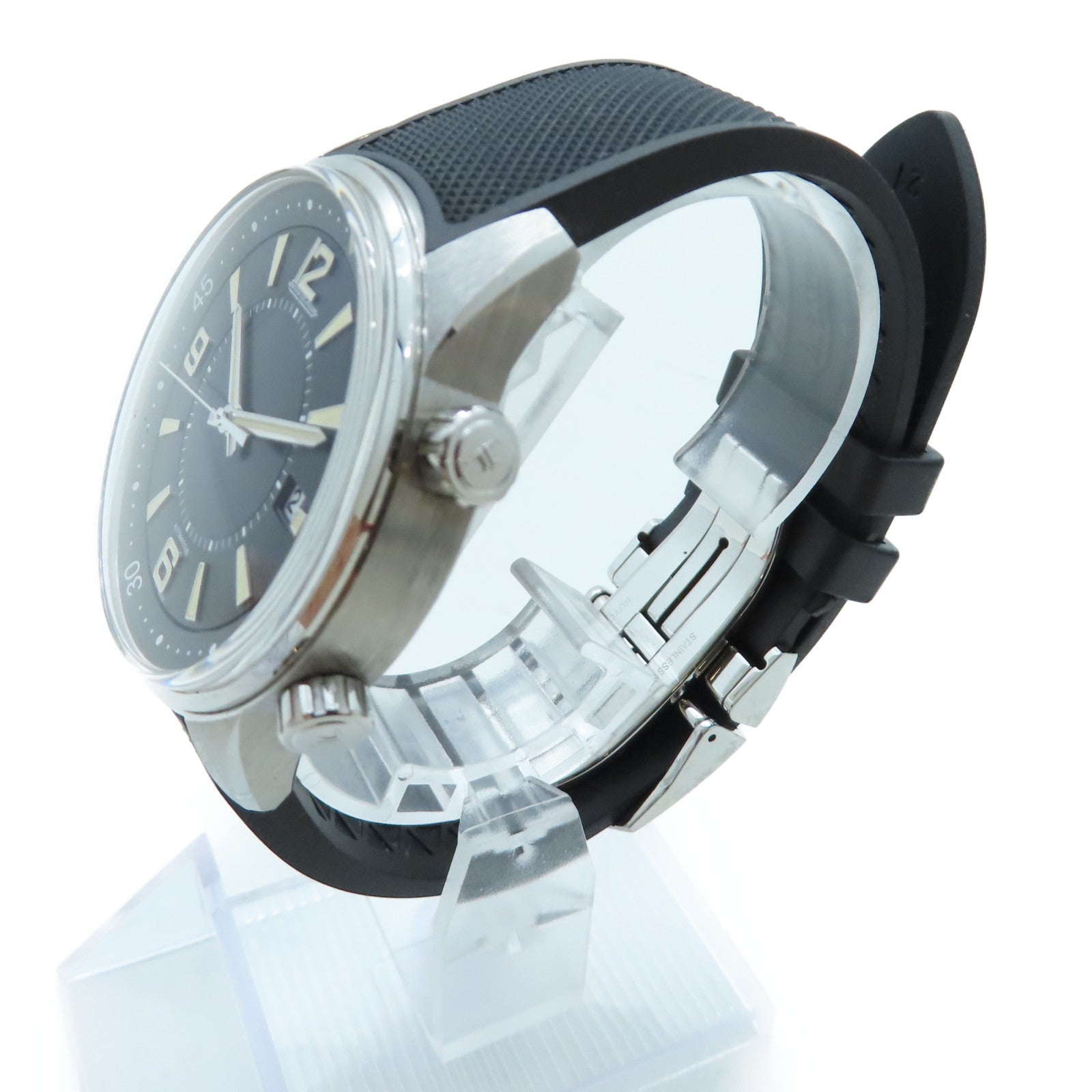 JAEGER-LECOULTRE Polaris Date不鏽鋼/橡膠手錶自動機芯黑色