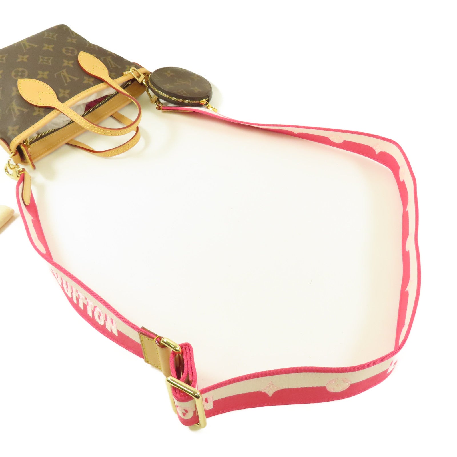 LOUIS VUITTON Monogram Neverfull BB金扣手挽肩背兩用袋