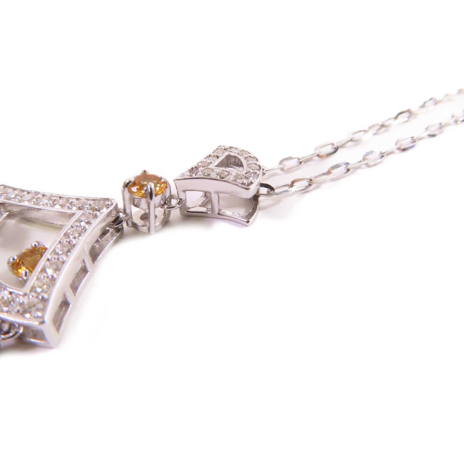 JEWELRY 18K白金/1.83ct黃色寶石/0.75ct鑚石Color Stone Diamond Necklace項鍊