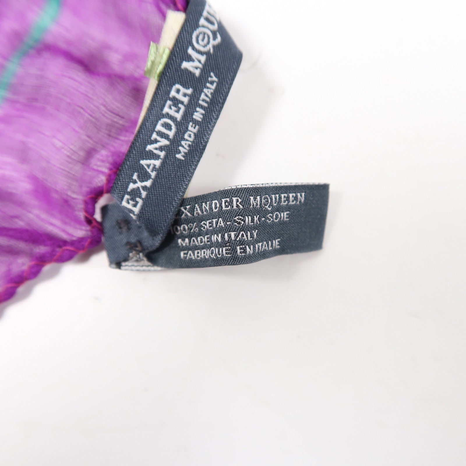 Alexander McQueen 絲質Alexander Mcqueen Scarf絲巾紫色/綠色