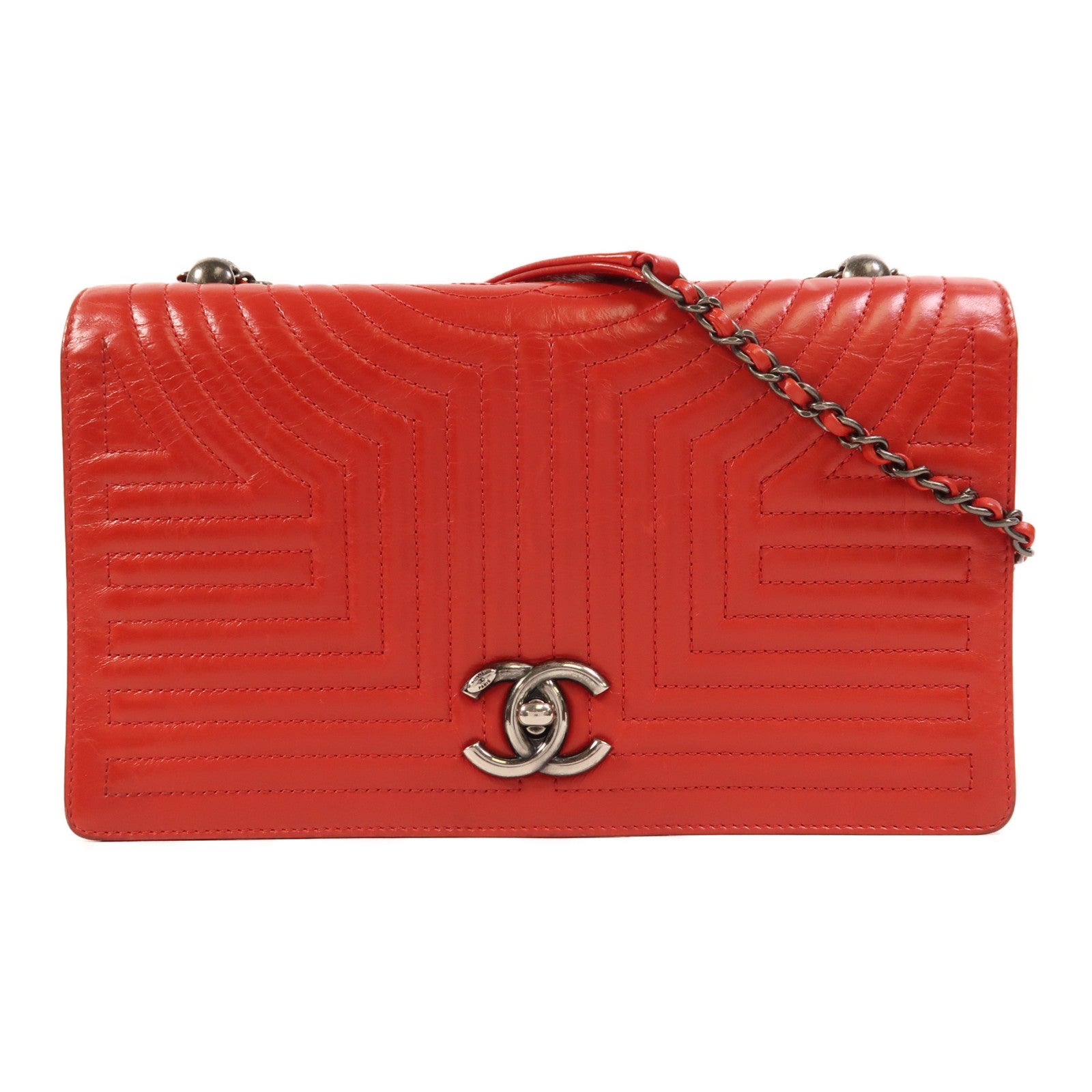 CHANEL 牛皮皮革Chain Shoulder鏈帶肩背袋