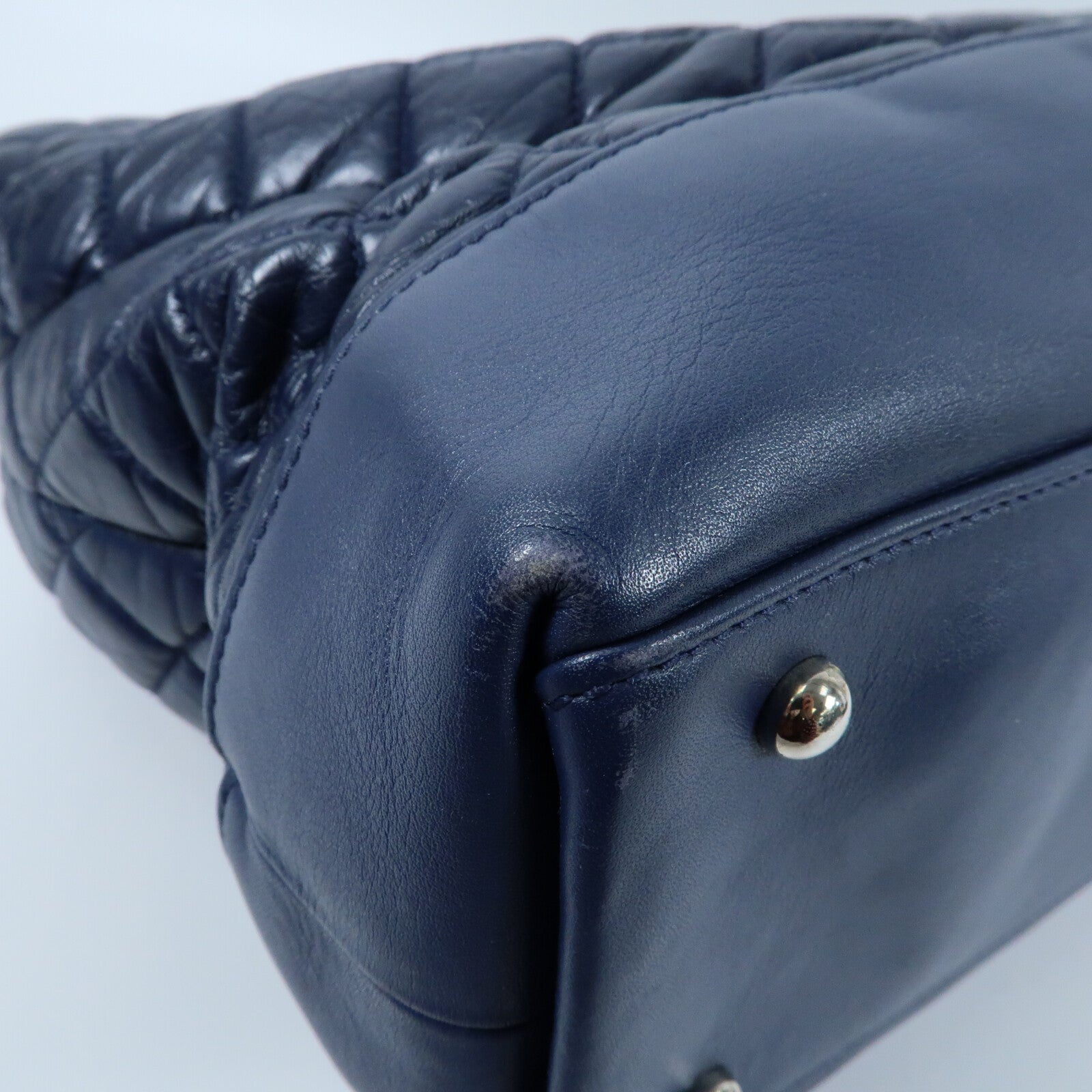 CHANEL 牛皮皮革Chain Shoulder銀扣鏈帶手挽肩背兩用袋