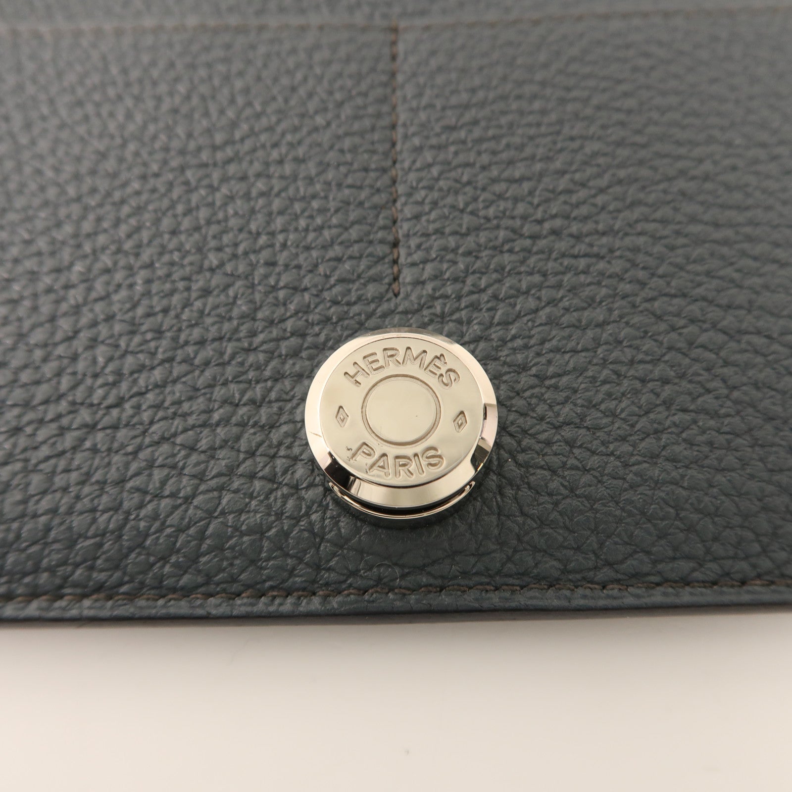 HERMES PHW Dogon GM Long Wallet Togo Leather Grey