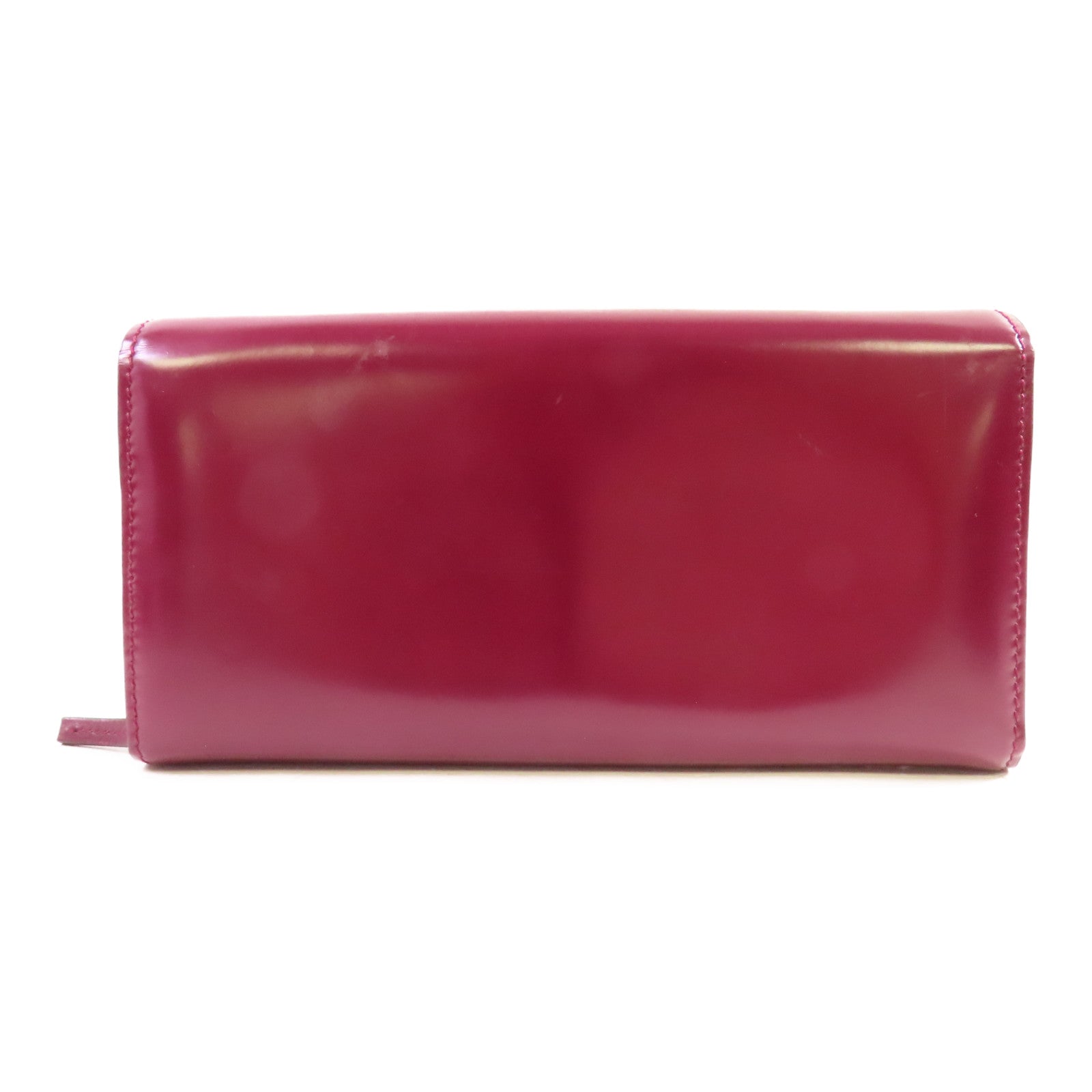 GUCCI 牛皮皮革Chain Pouch Long wallet銀扣長錢包紫色