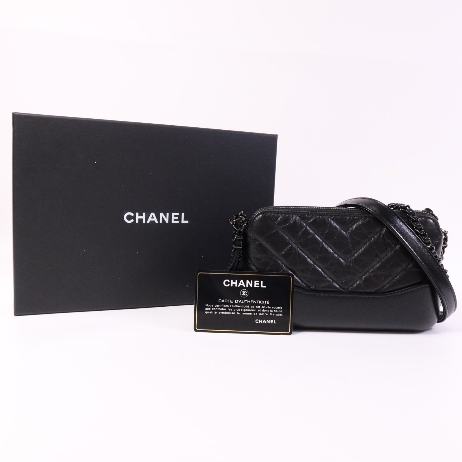 CHANEL 羊皮皮革Gabrielle Wallet On Chain鏈帶肩背袋