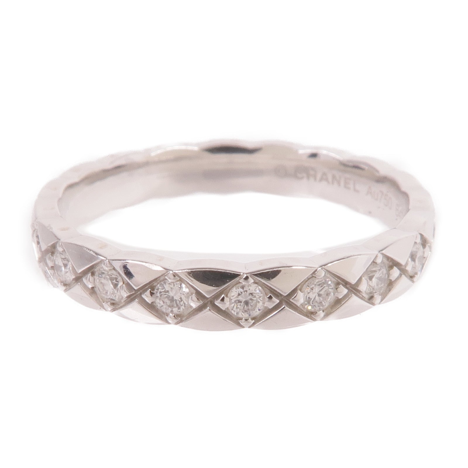 CHANEL 18K白金Coco Crush Diamond Ring鑽石戒指Chanel#55/US#7.25