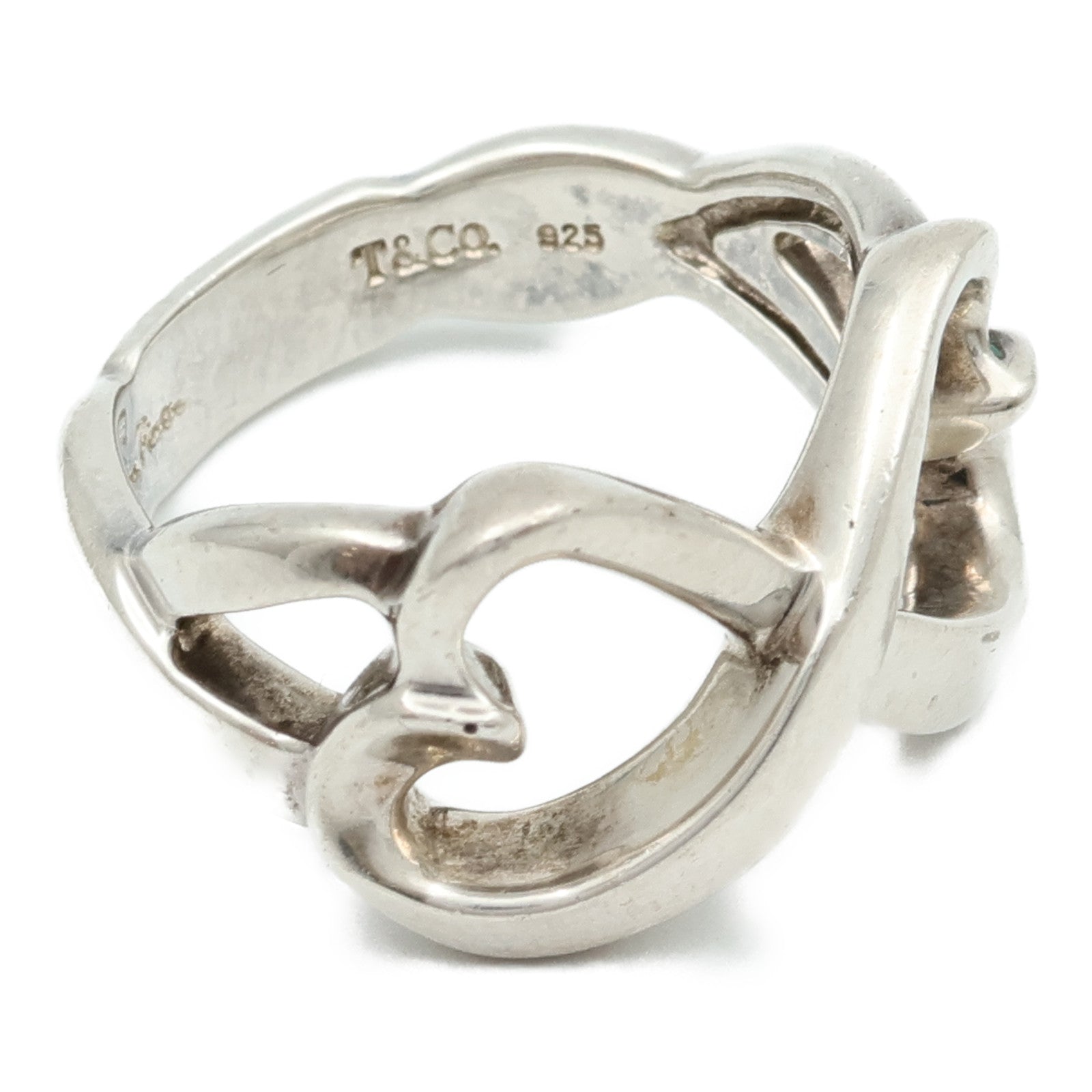 TIFFANY＆CO 925純銀Double Heart Ring戒指US#5