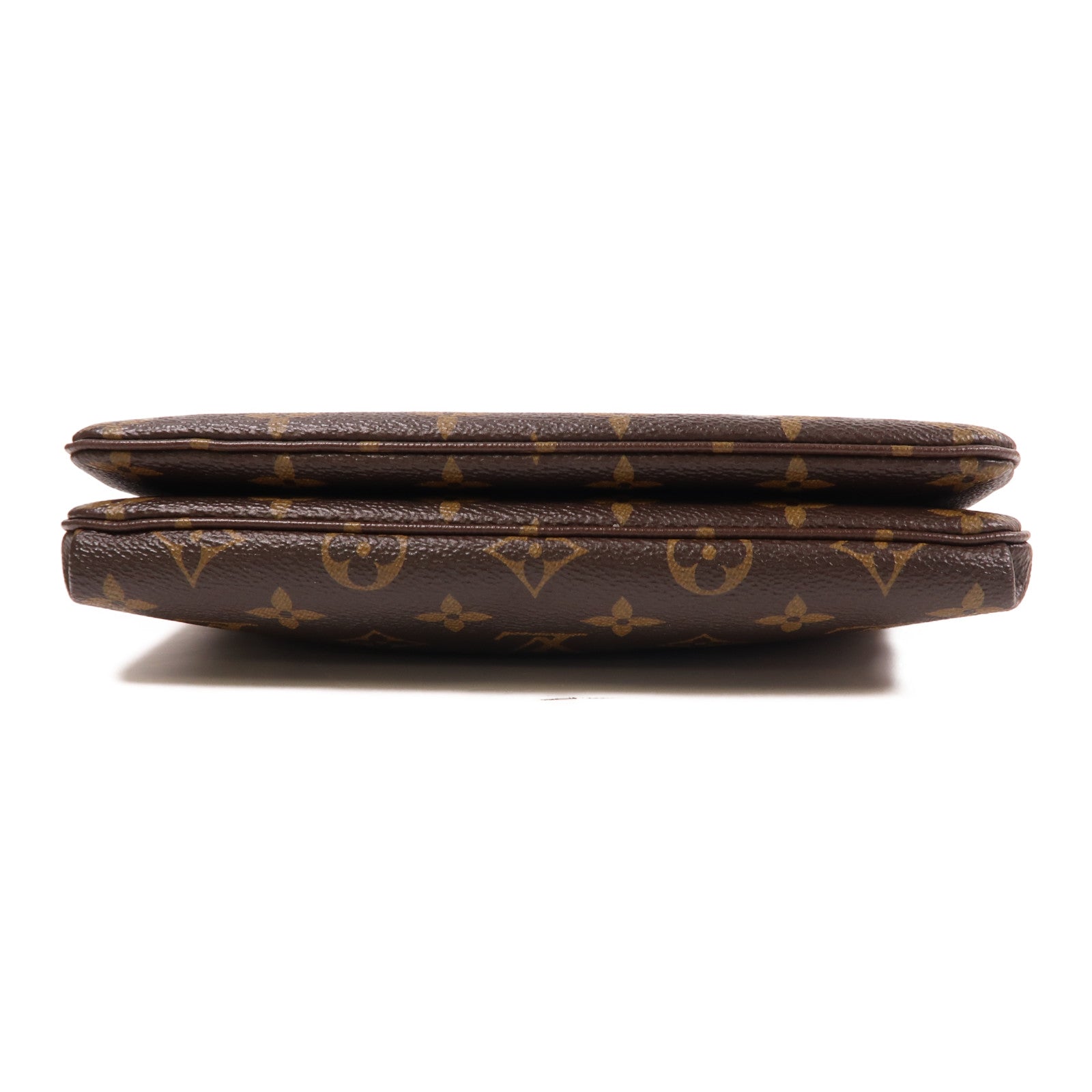 LOUIS VUITTON Monogram Twice Shoulder Bag金扣肩背袋啡色/黑色
