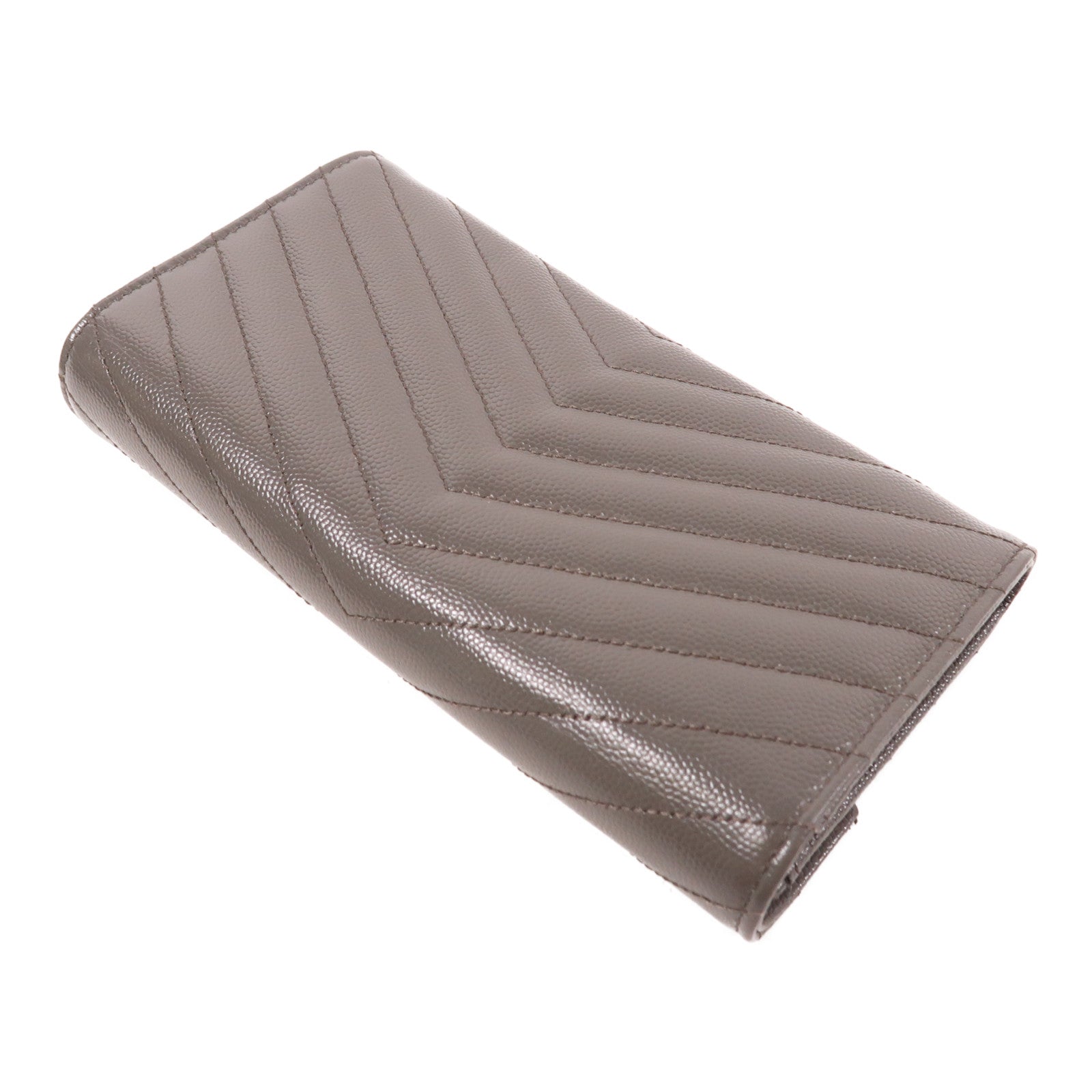 YVES SAINT LAURENT 牛皮皮革Long Wallet銀扣長錢包