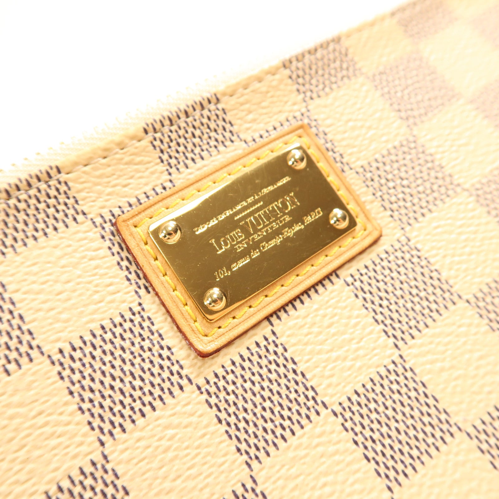 LOUIS VUITTON Damier Azur Shoulder Bag金扣鏈帶肩背袋