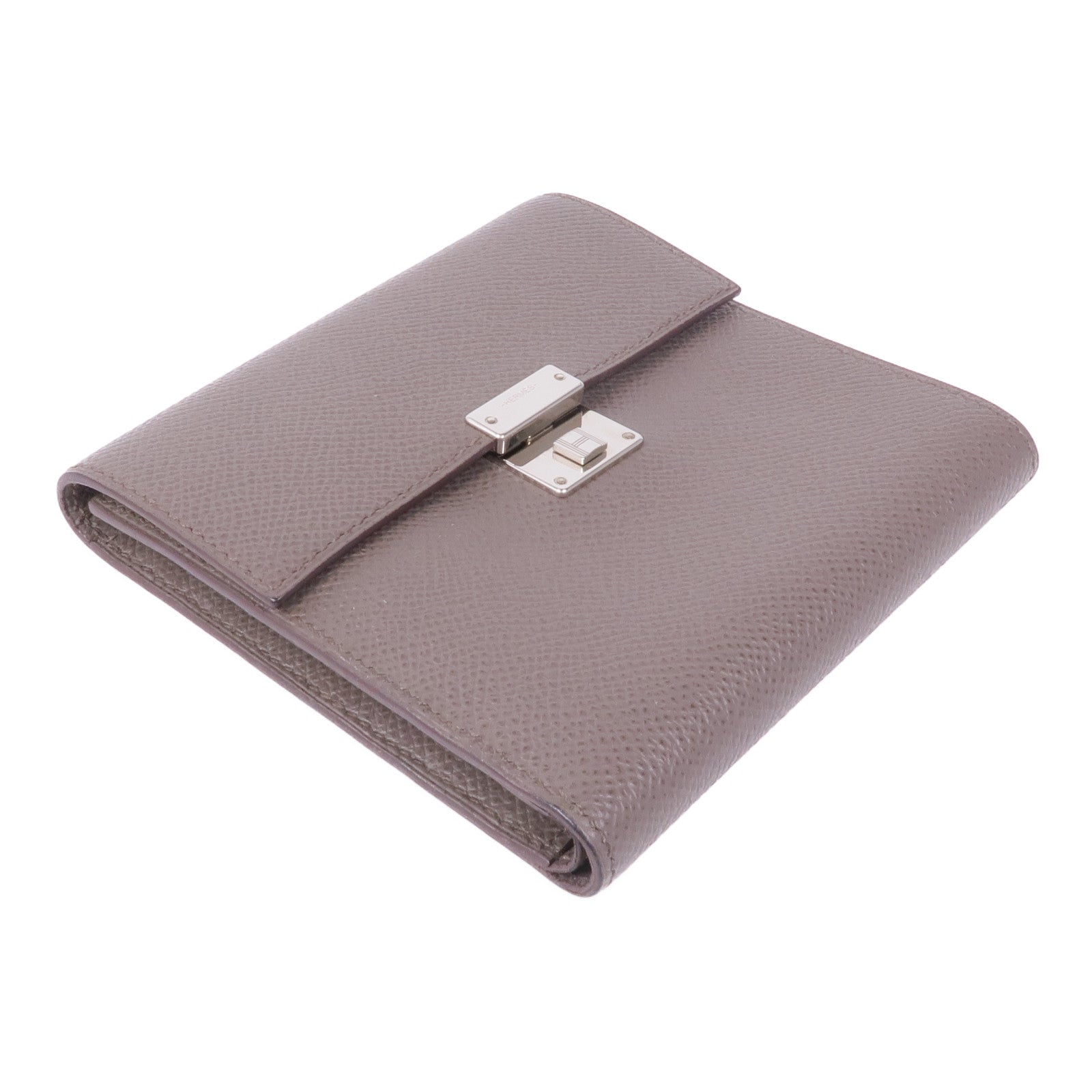 HERMES 【激減優惠】Epsom皮革Clic 16 Wallet錢包Etain