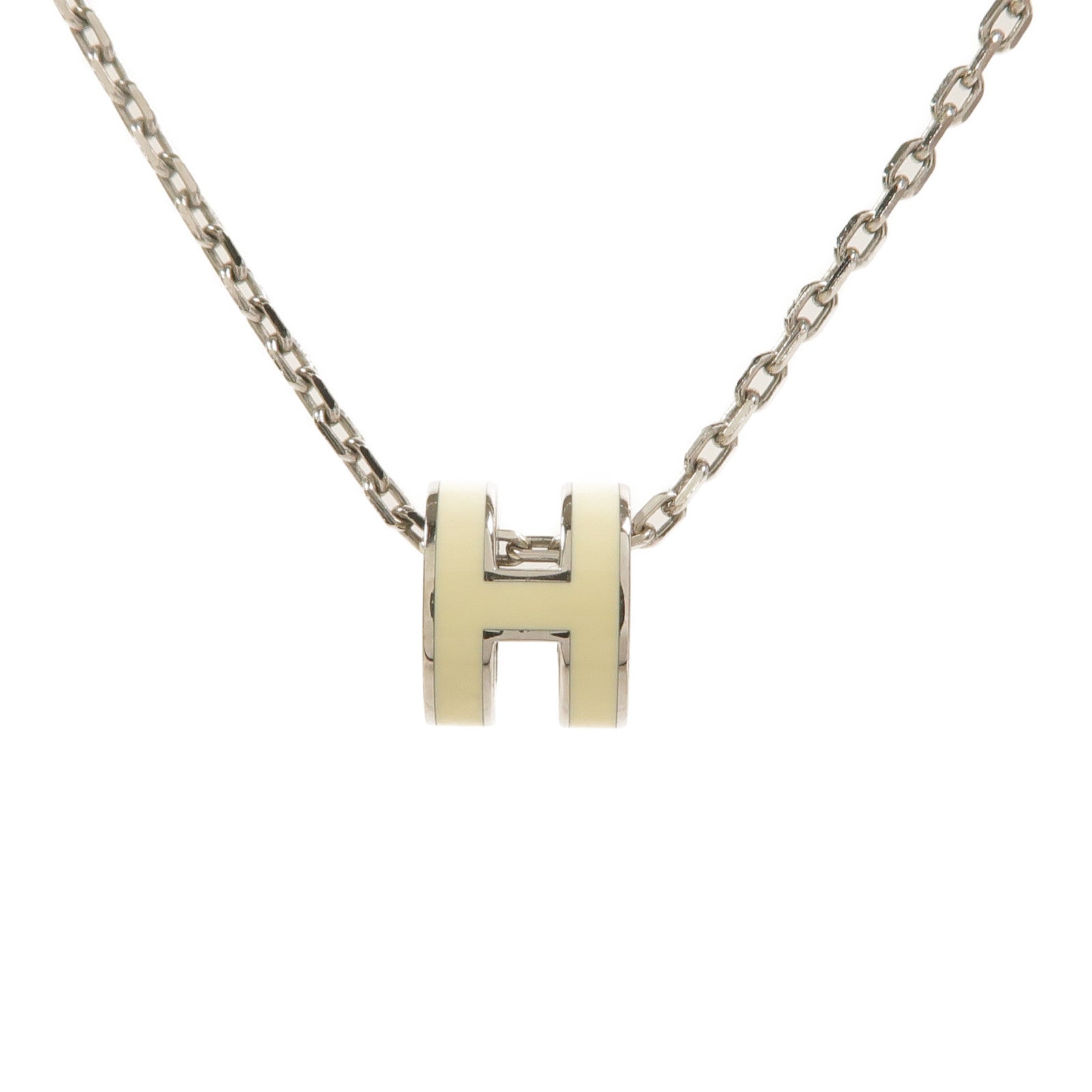 HERMES 金屬Mini Pop H項鍊Blanc