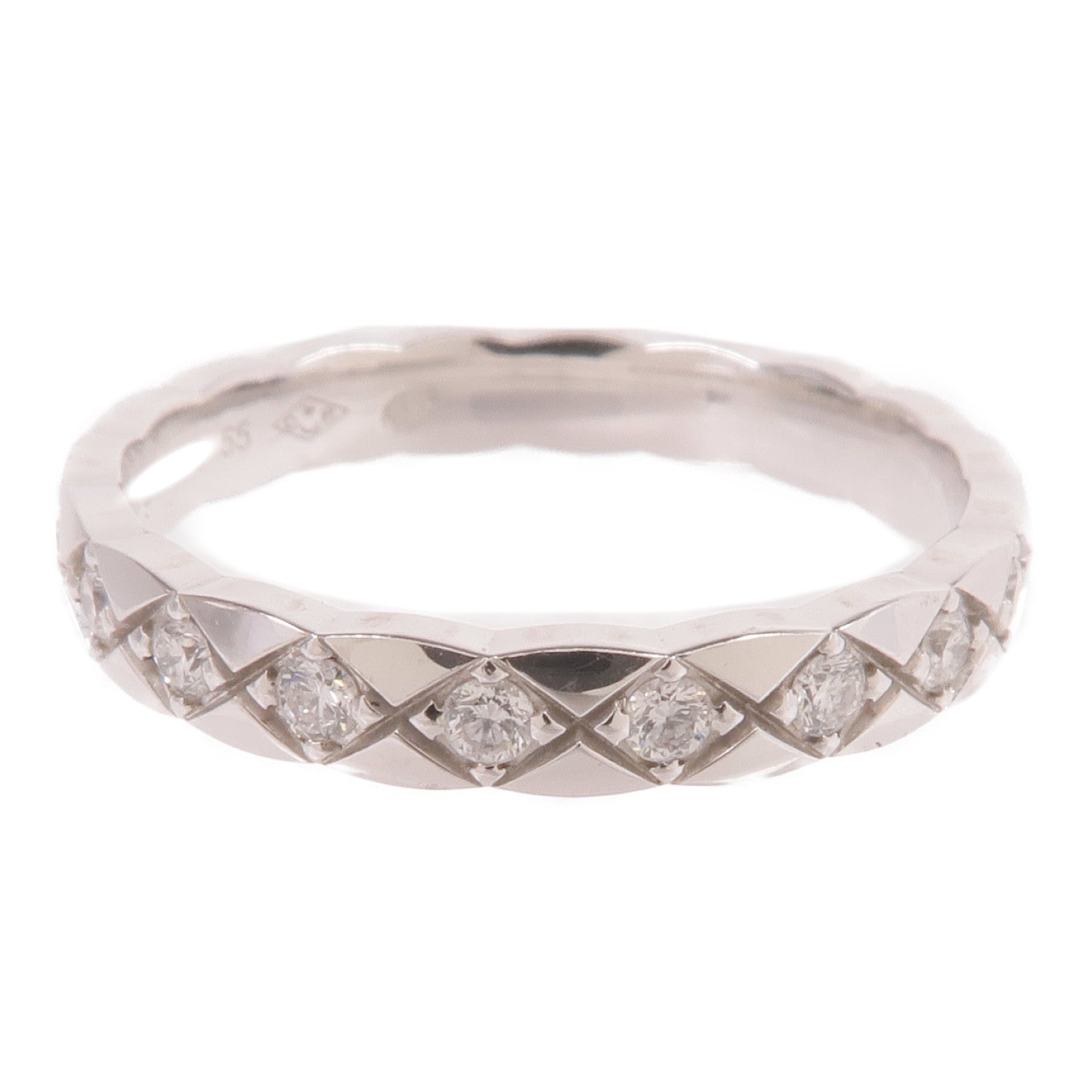 CHANEL 18K白金Coco Crush Diamond Ring鑽石戒指Chanel#55/US#7.25