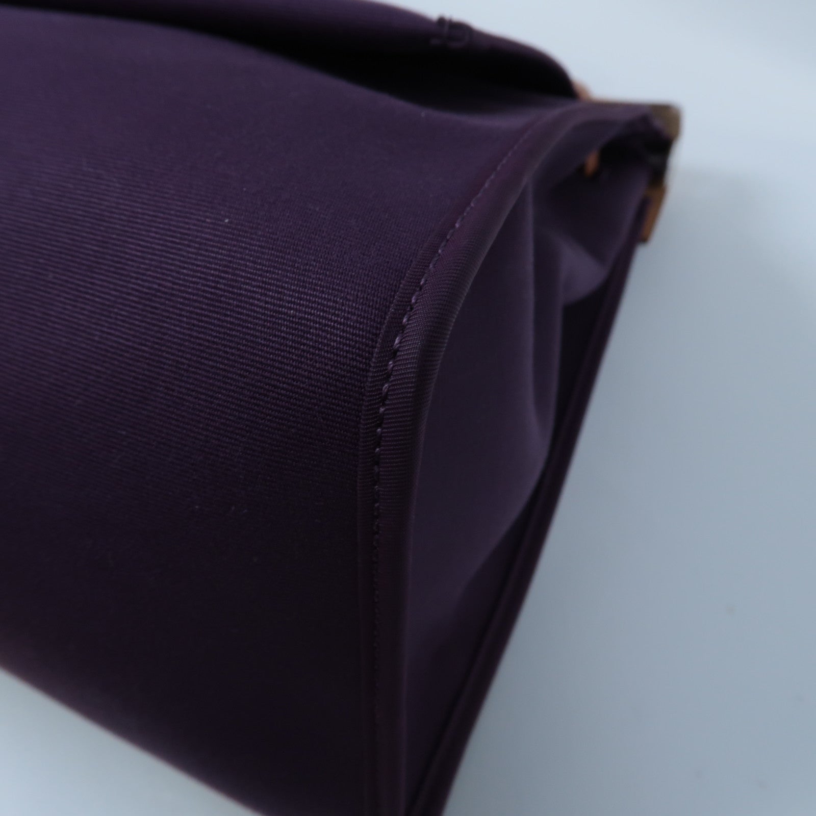HERMES 【激減優惠】帆布Herbag GM銀扣手挽肩背兩用袋紫色
