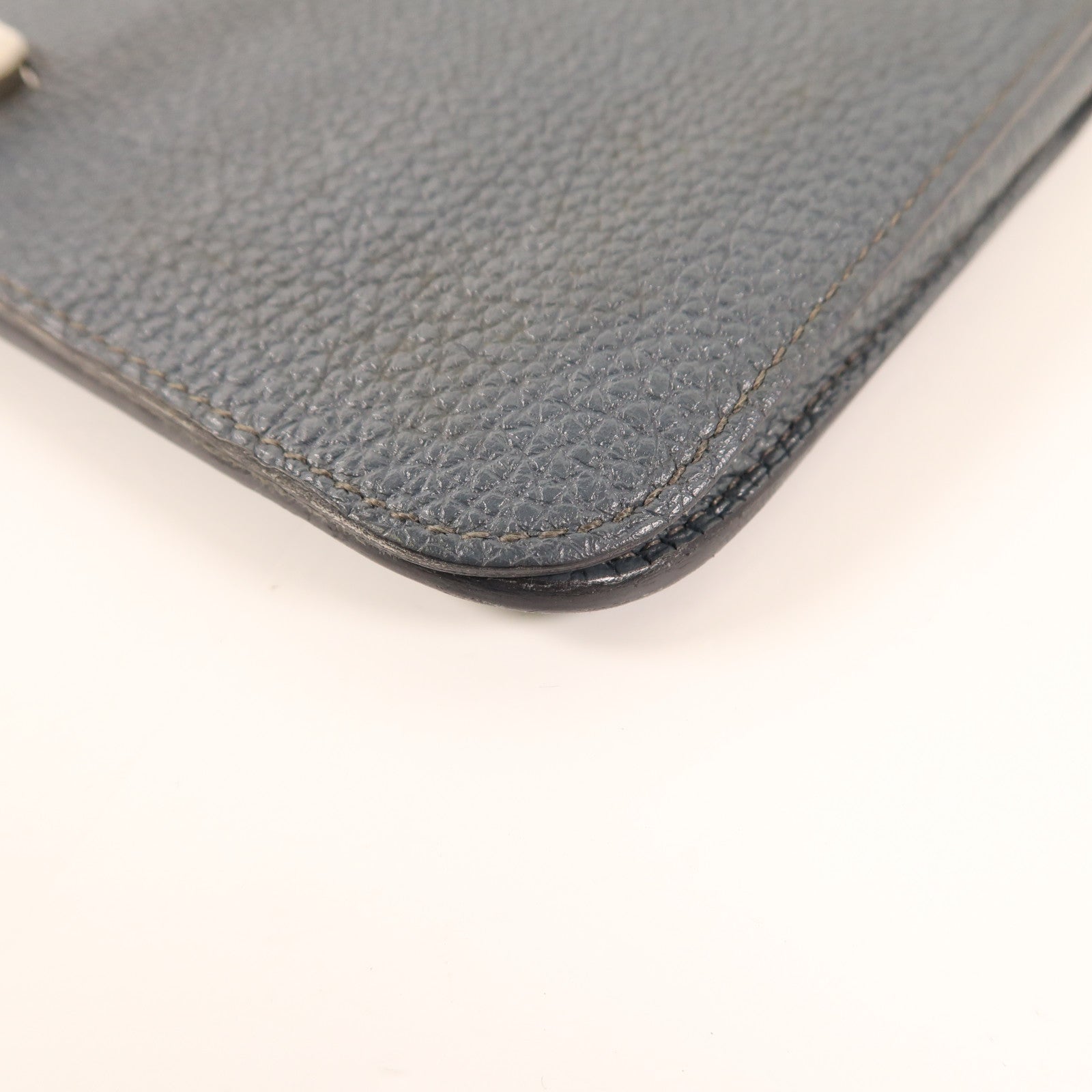 HERMES PHW Dogon GM Long Wallet Togo Leather Grey