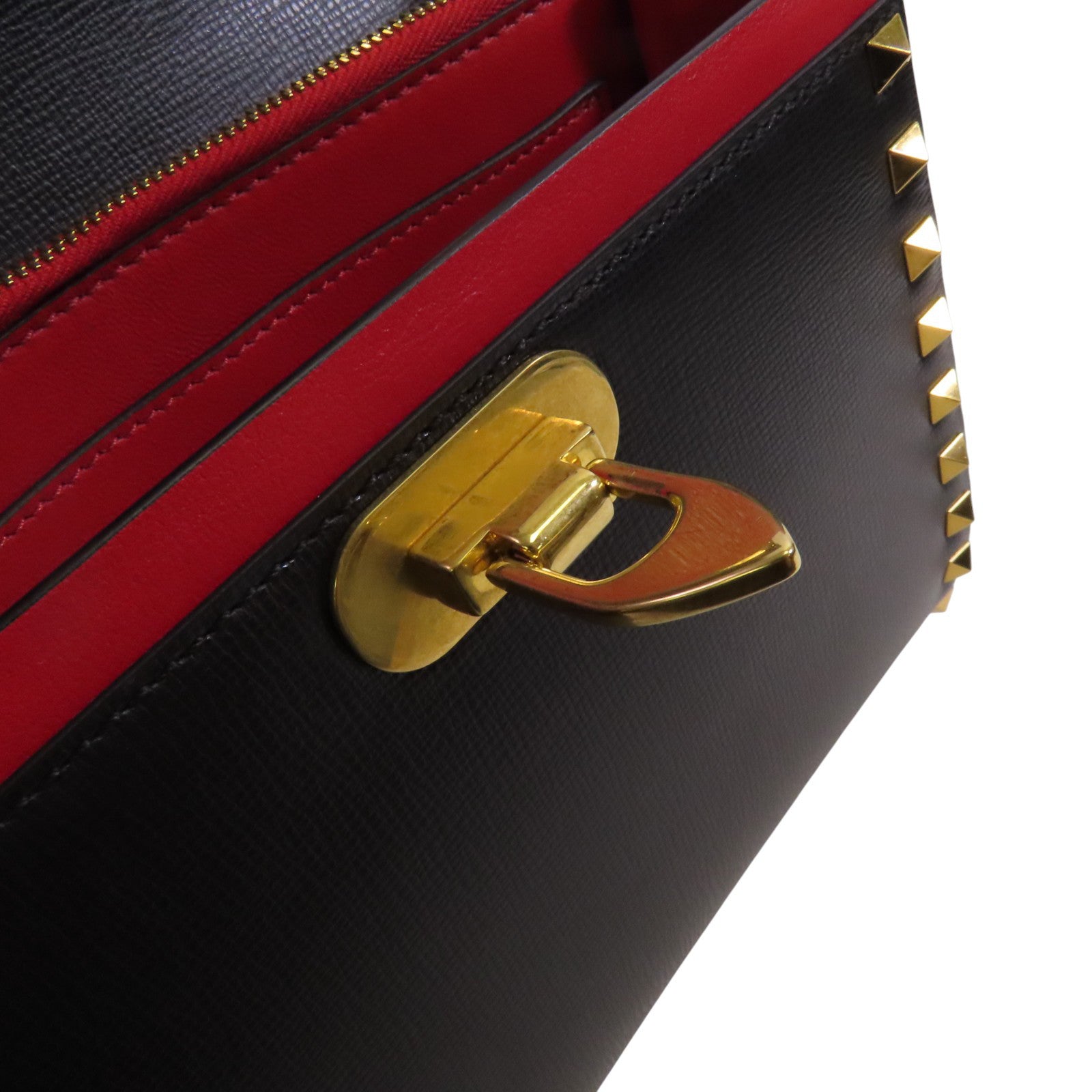 Valentino 牛皮皮革Garavani Alcove金扣手挽肩背兩用袋