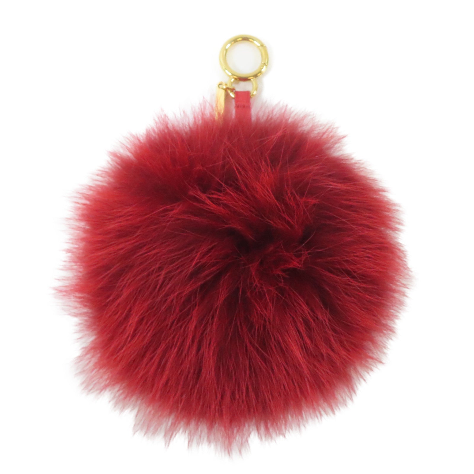 FENDI 毛皮Keychain Charm金扣鎖匙扣紅色/粉紅色