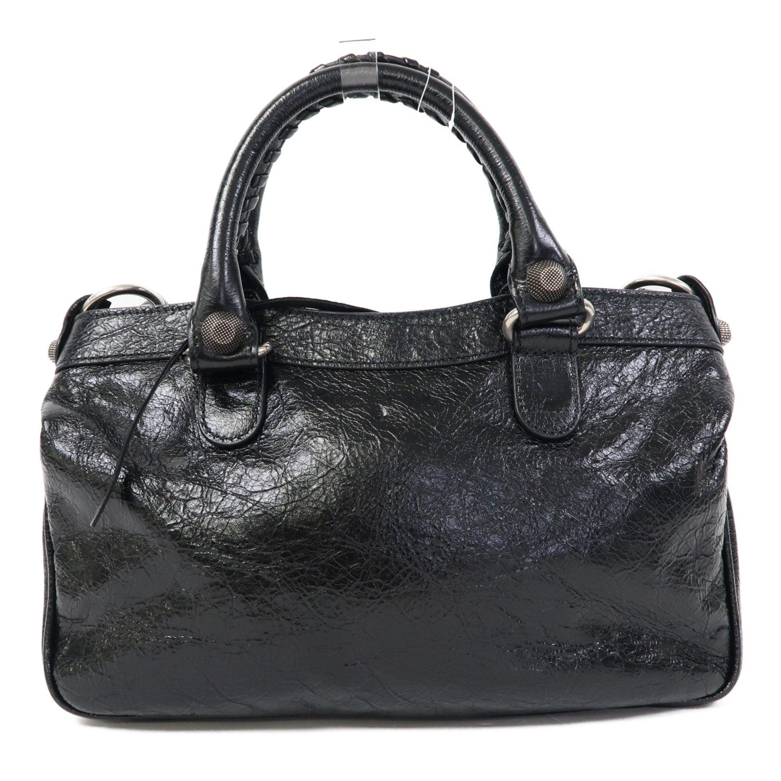 BALENCIAGA 牛皮皮革Le Cagole Tote Bag銀扣手挽肩背兩用袋黑色