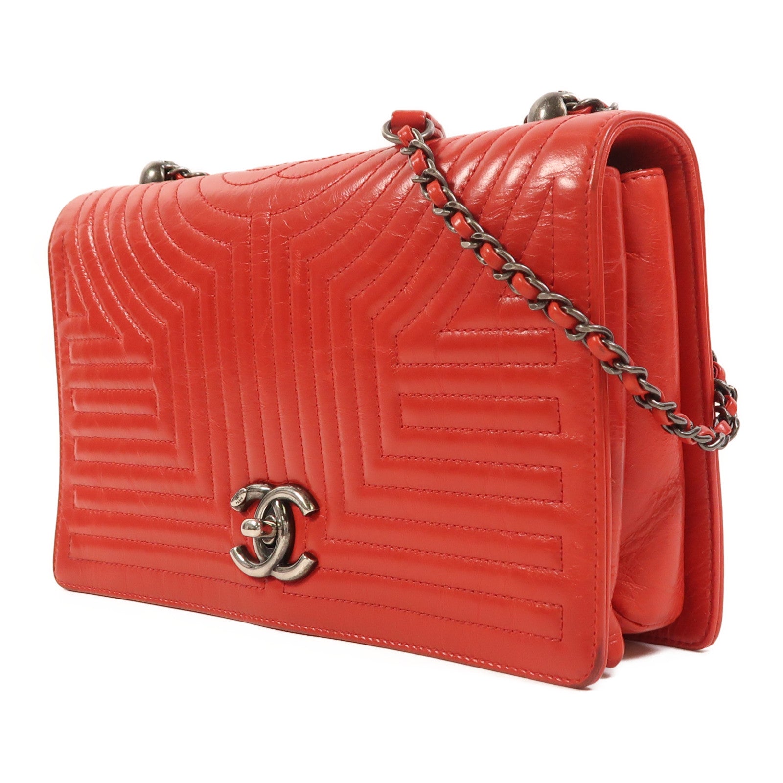 CHANEL 牛皮皮革Chain Shoulder鏈帶肩背袋