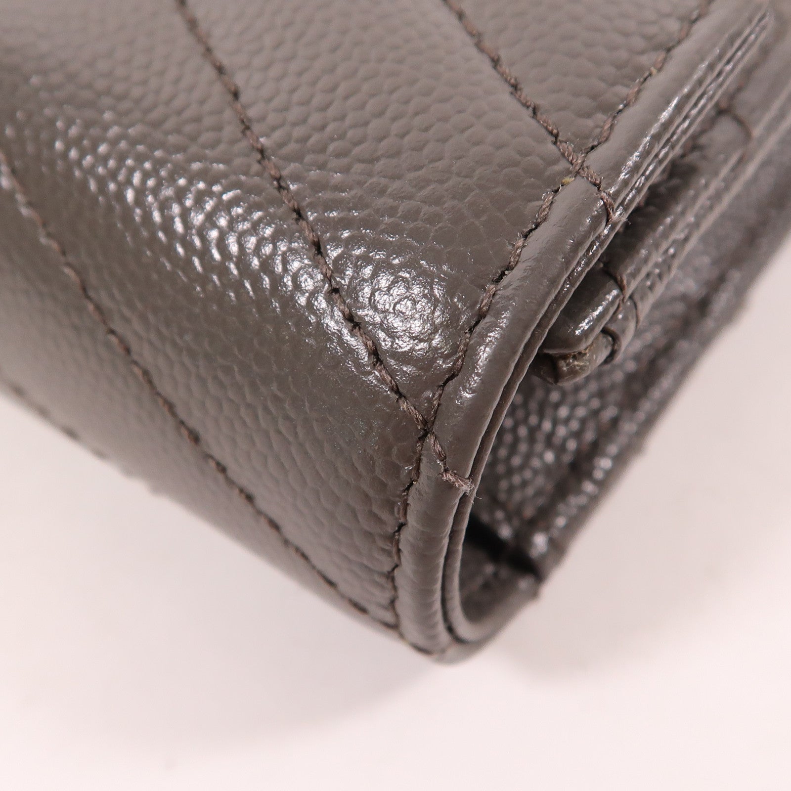 YVES SAINT LAURENT 牛皮皮革Long Wallet銀扣長錢包