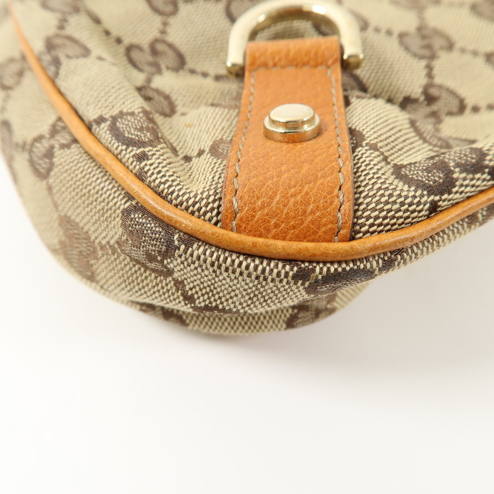 GUCCI 帆布Abbey D Ring Hobo Bag金扣手挽袋棕色