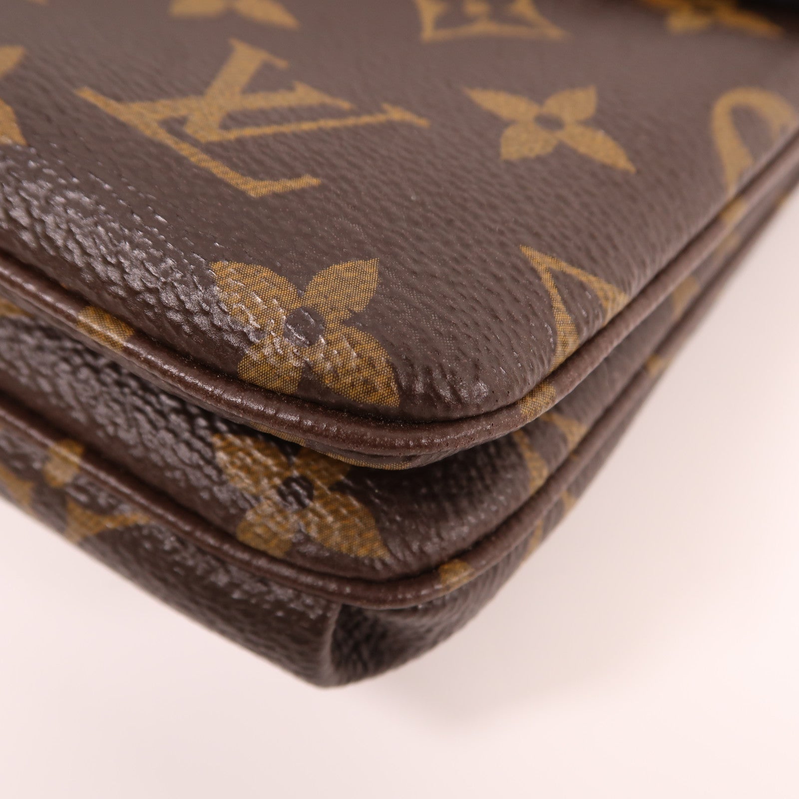 LOUIS VUITTON Monogram Twice Shoulder Bag金扣肩背袋啡色/黑色