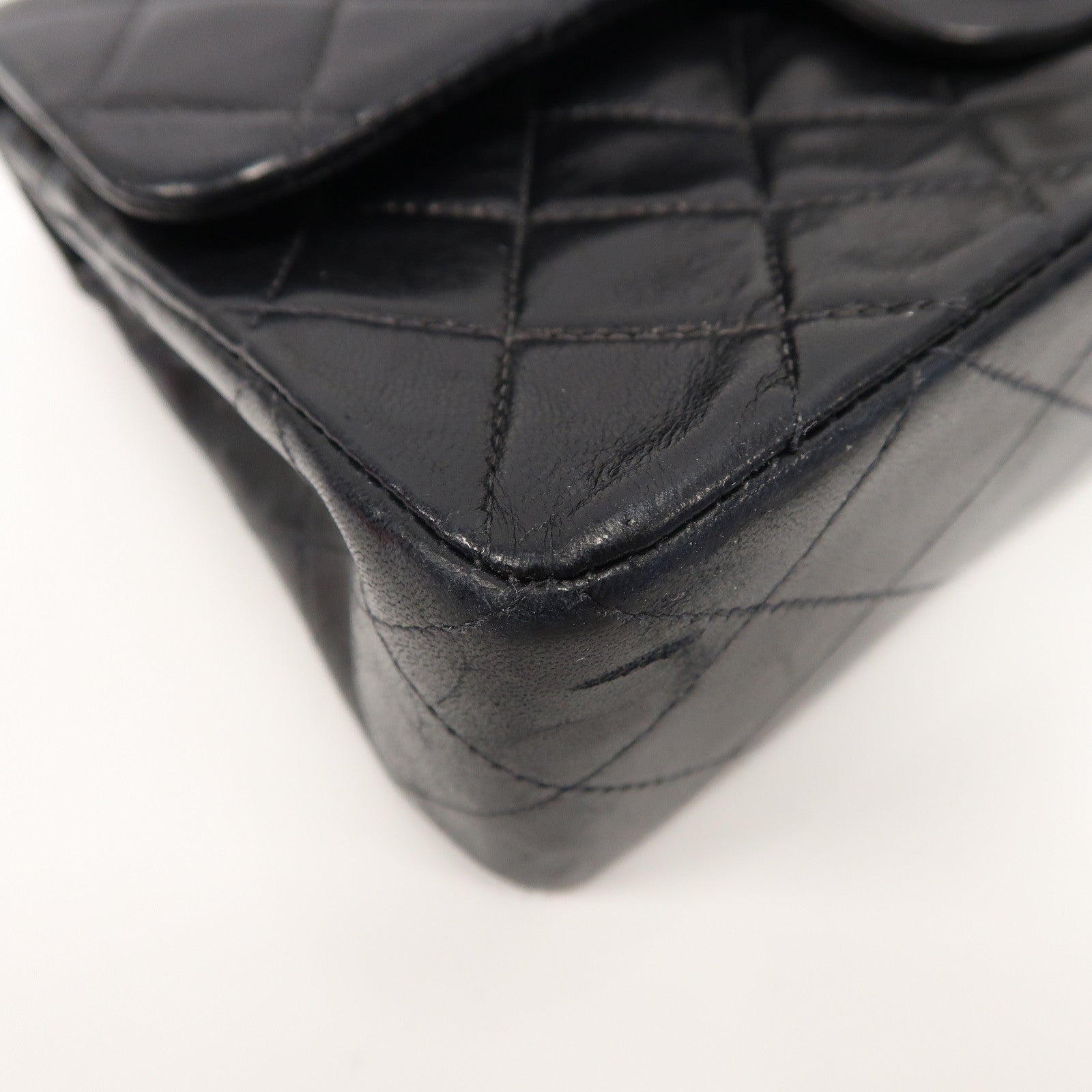 CHANEL 【激減優惠】菱格牛皮皮革Classic Chain Shoulder Bag銀扣鏈帶肩背袋黑色