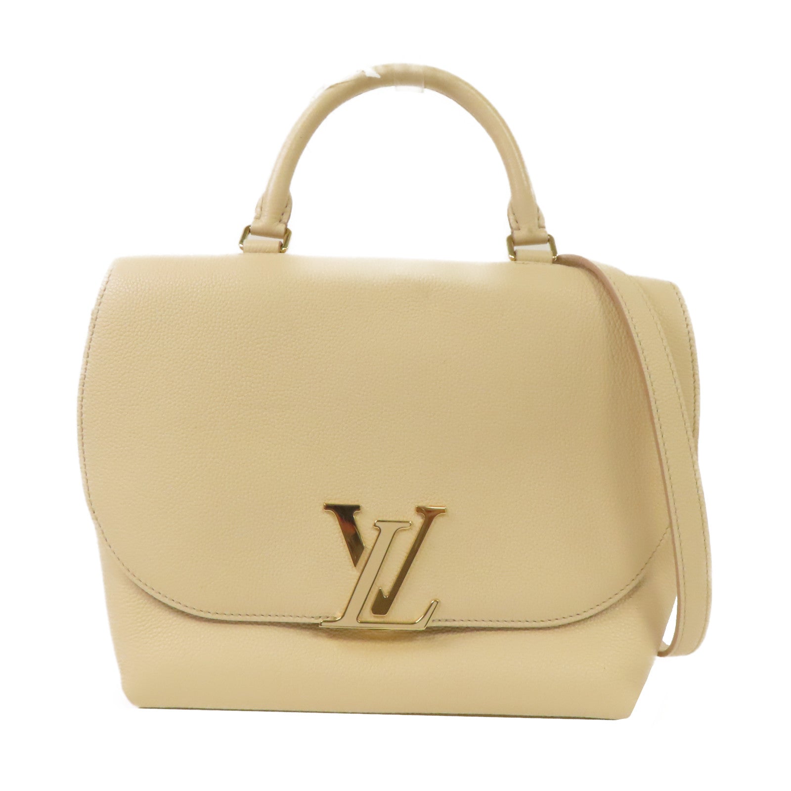 LOUIS VUITTON 【激減優惠】牛皮皮革Volta金扣手挽肩背兩用袋米色
