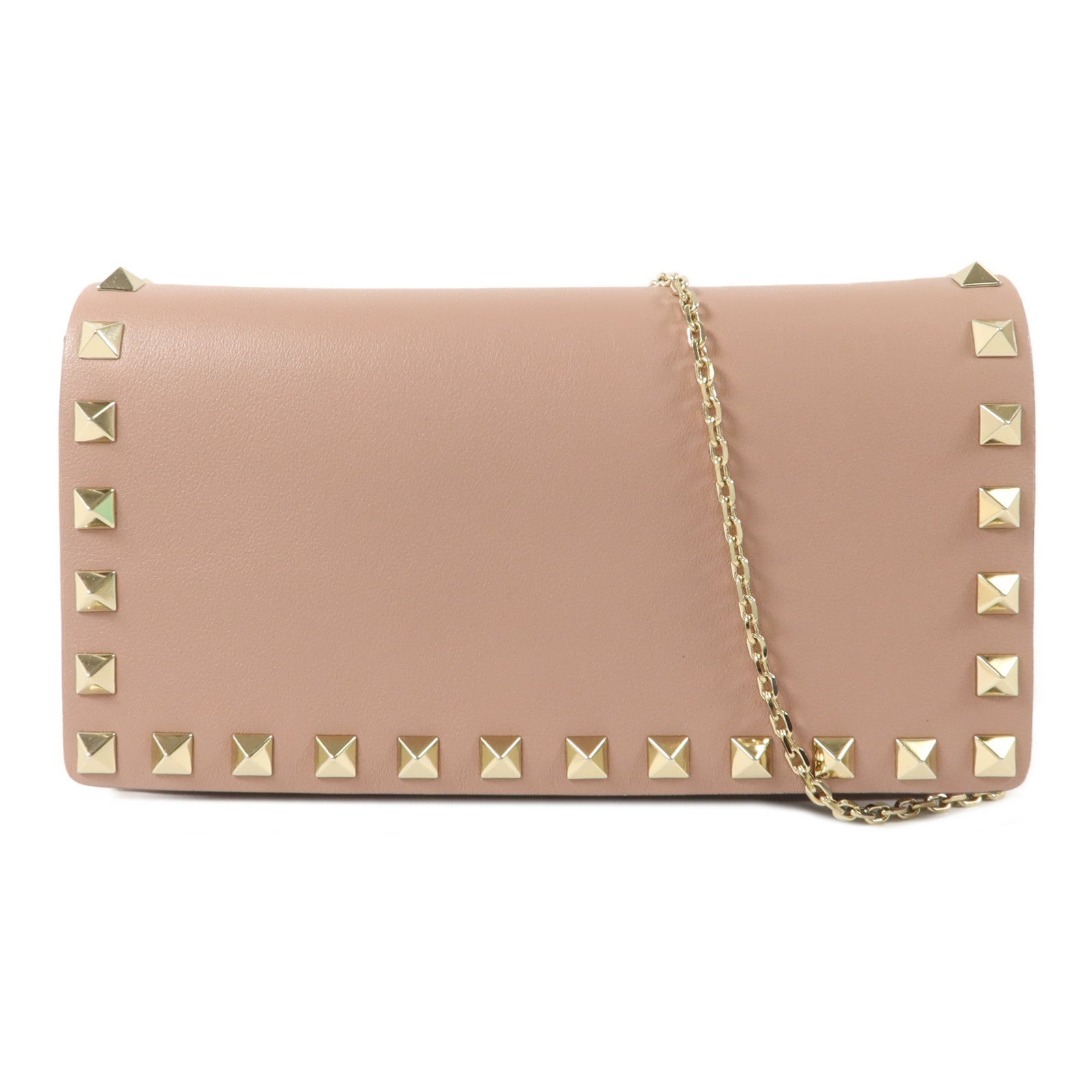 Valentino 牛皮皮革Rockstud WOC鏈帶肩背袋