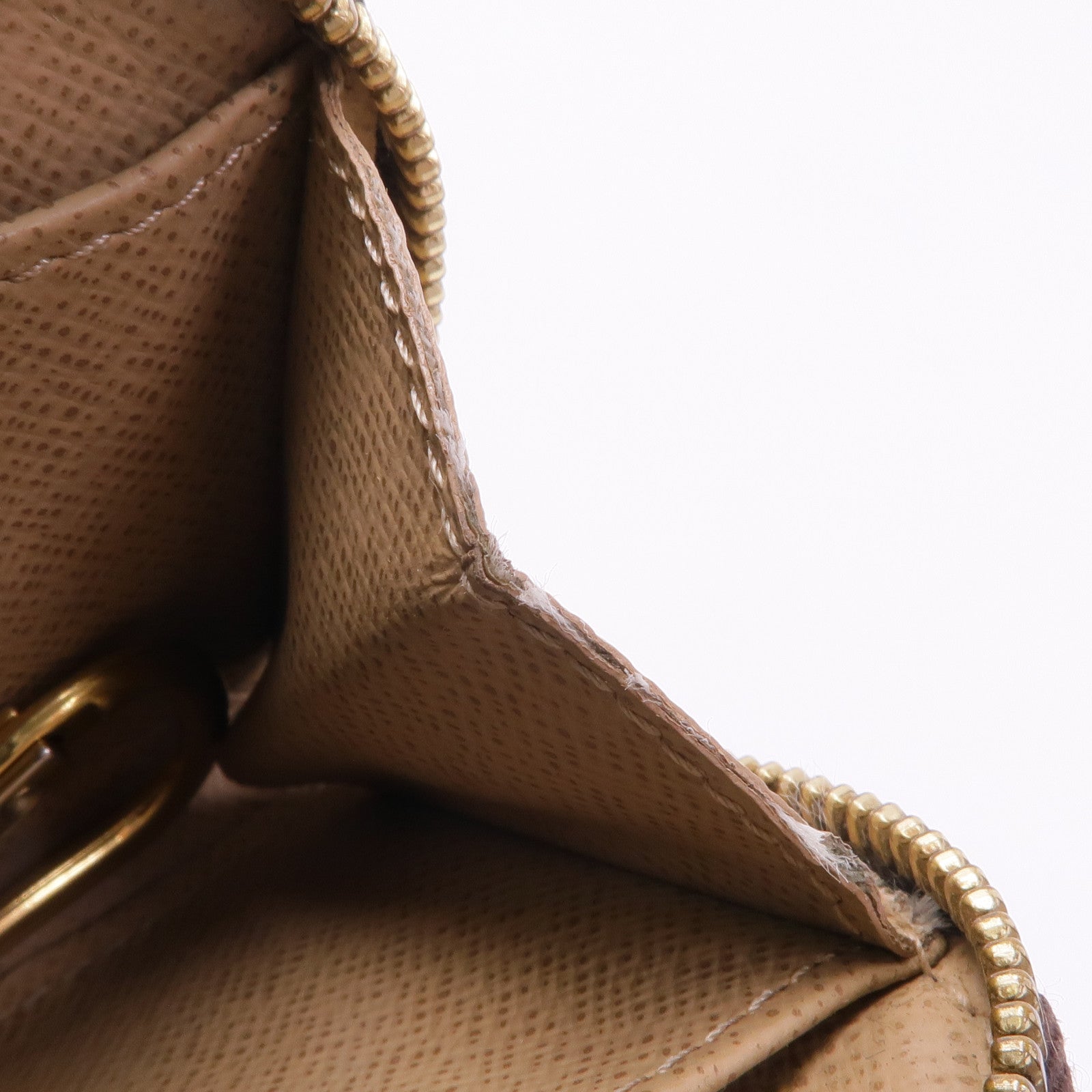 LOUIS VUITTON Monogram Pochette Cre T & B金扣零錢包