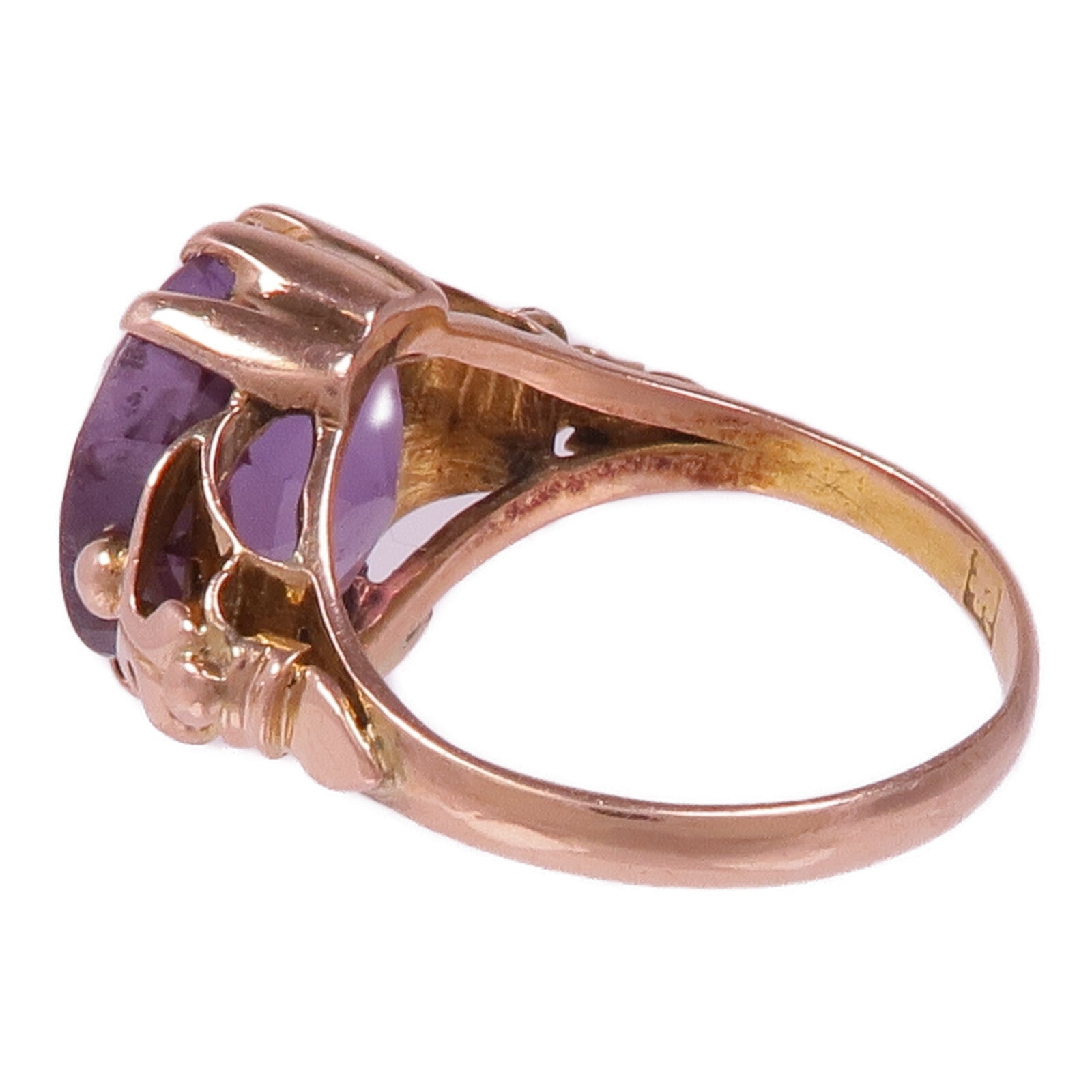 JEWELRY 18K玫瑰金Amethyst Ring紫晶戒指US#4.25