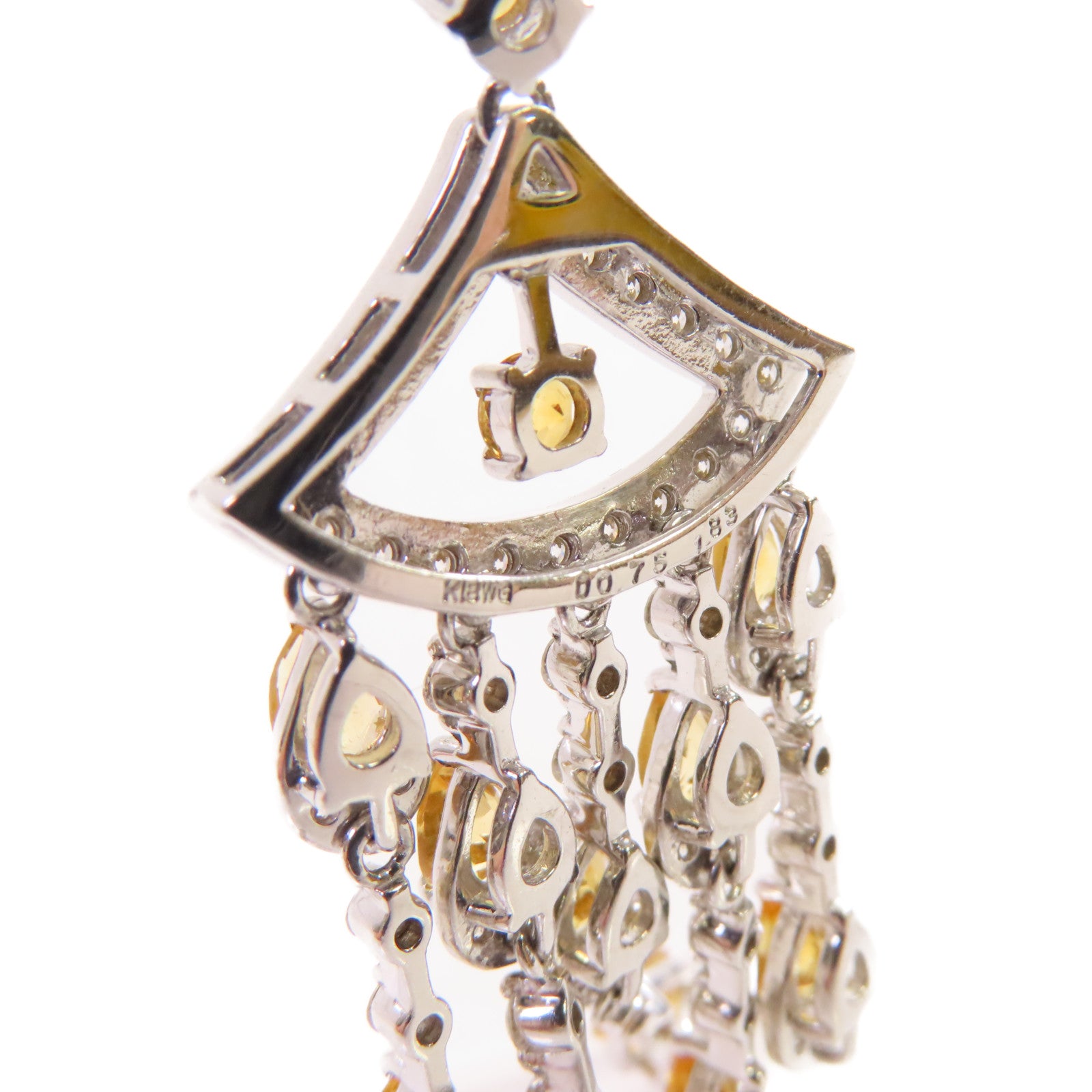 JEWELRY 18K白金/1.83ct黃色寶石/0.75ct鑚石Color Stone Diamond Necklace項鍊