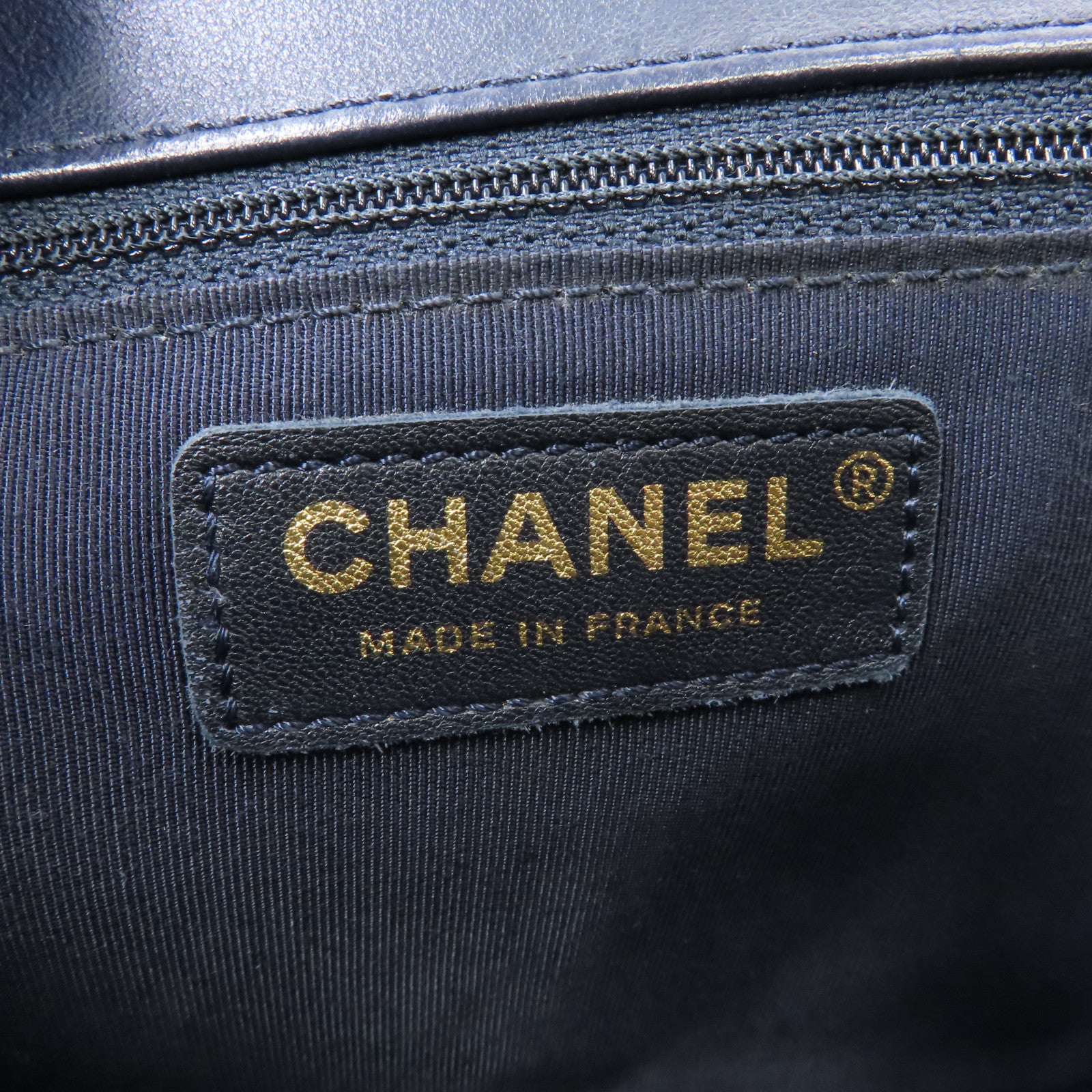 CHANEL 【激減優惠】菱格羊皮皮革Boy 28金扣鏈帶肩背袋藍色