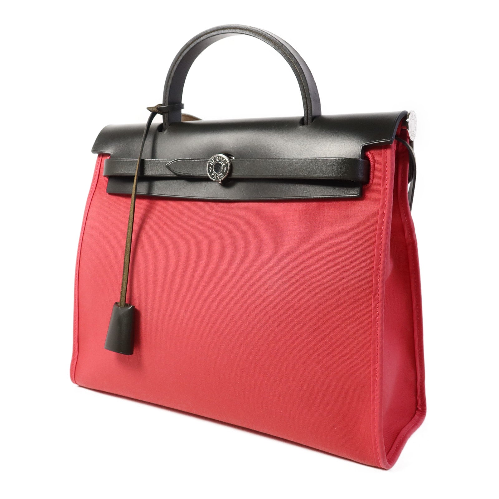 HERMES 帆布Herbag Zip 31銀扣手挽肩背兩用袋