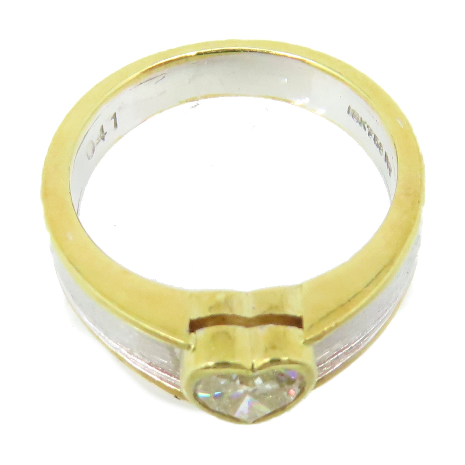 JEWELRY 【激減優惠】18K黃金/白金0.41ct鑽石Diamond Ring戒指US#4.5